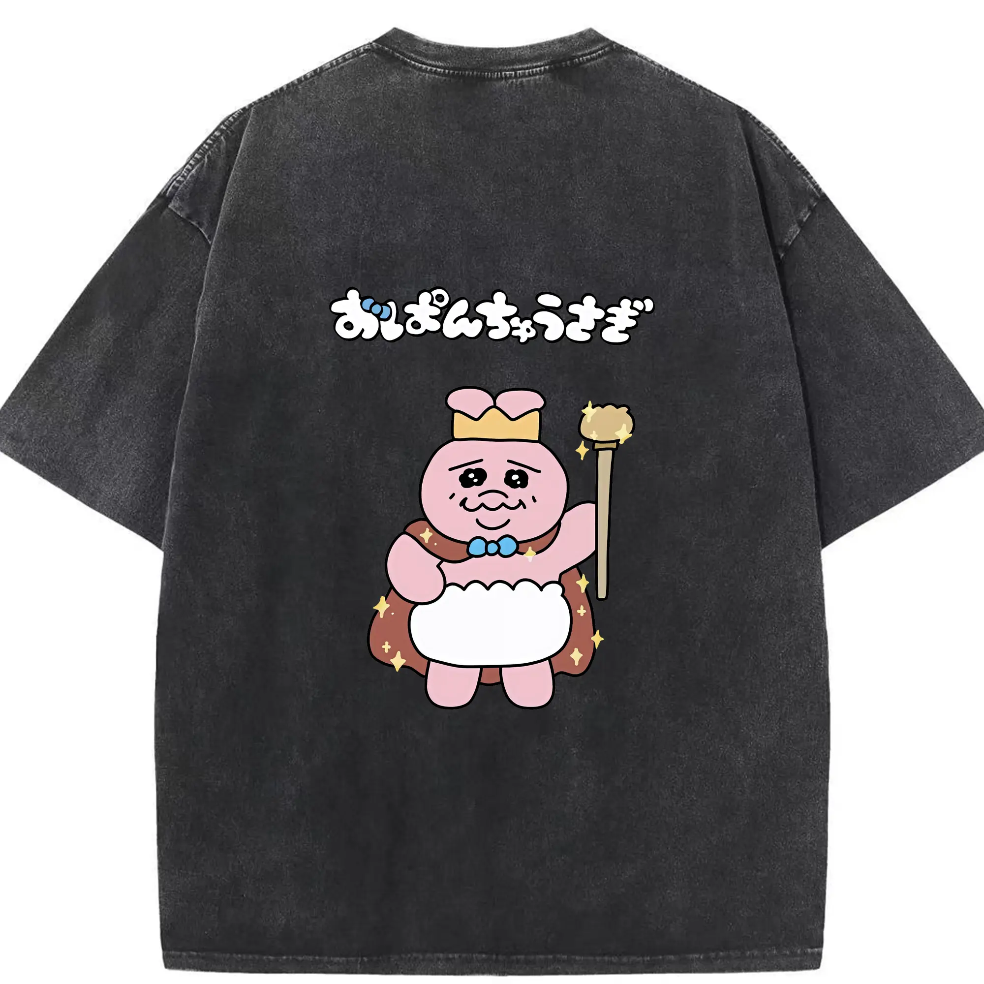 おぱんちゅうさぎ グッズ おぱんちゅうさぎ - 綿100％ ヴィンテージ風 半袖Tシャツ ・ 背面プリント ・ 柔らか肌触り ・ 通気性 快適 ・ スポーツ カジュアル 外出用