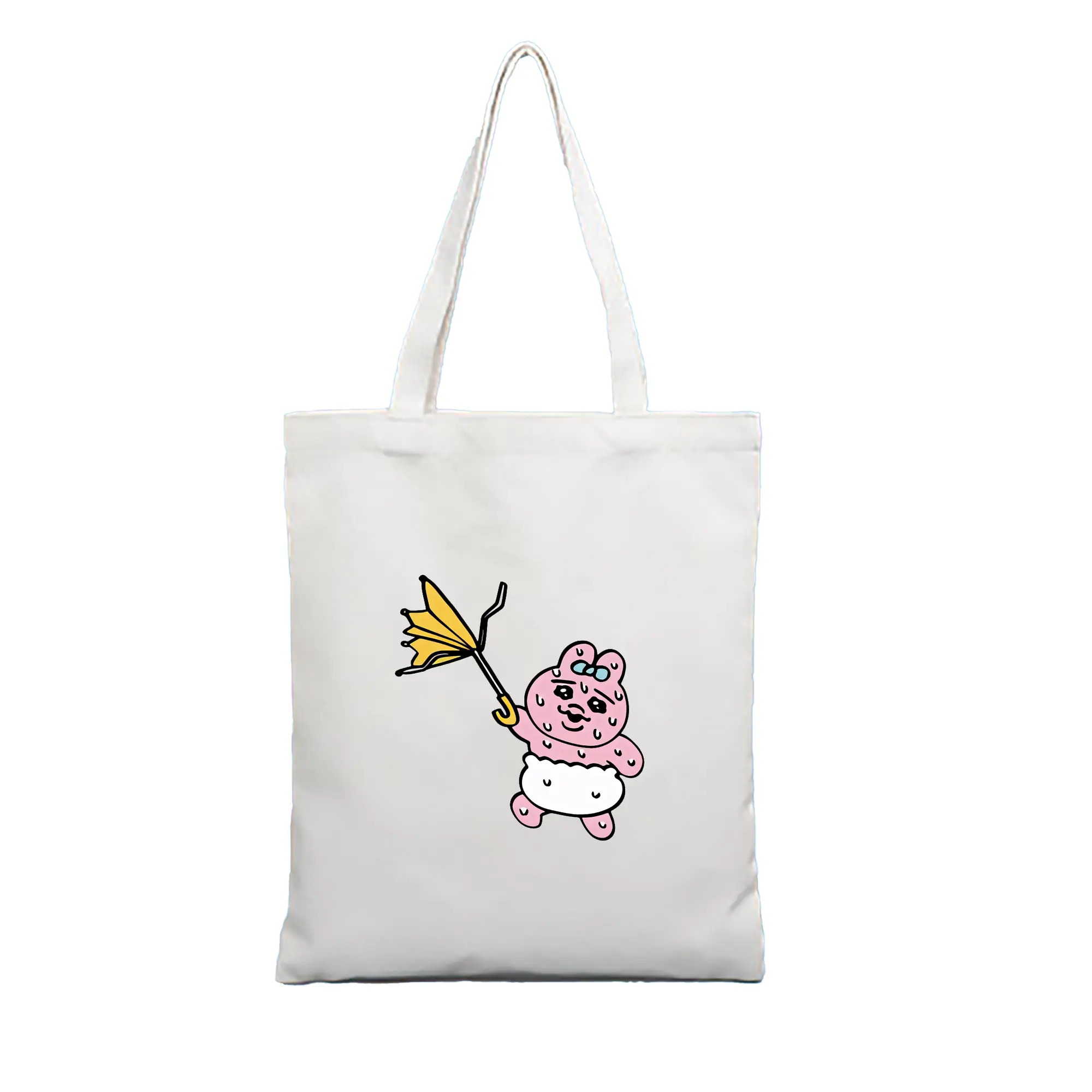 おぱんちゅうさぎ グッズ おぱんちゅうさぎ - 縦型キャンバス手提げバッグ（トートバッグ） ・ キャンバス素材 ・ ショッピング用 ・ 軽量 丈夫 お手入れ簡単