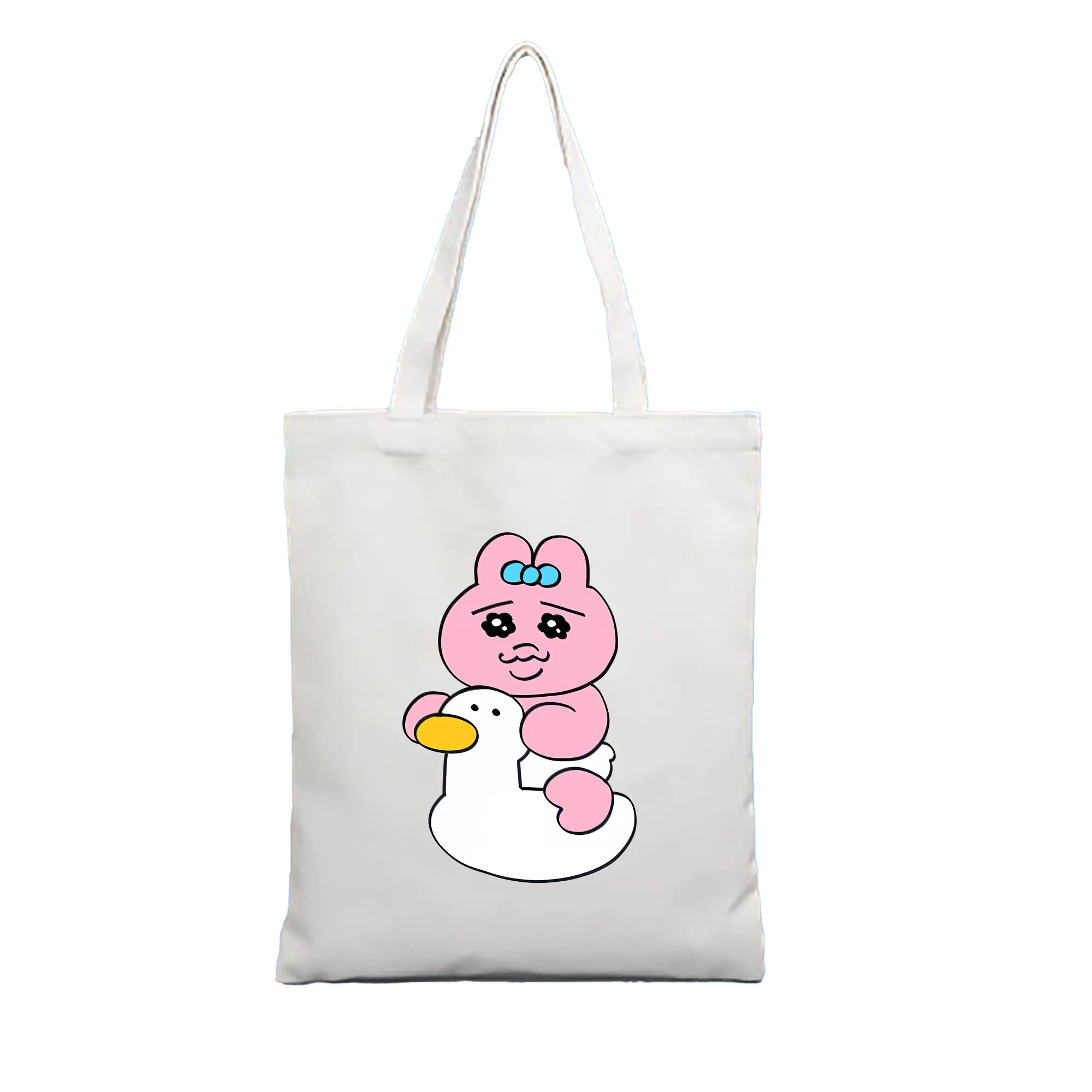 おぱんちゅうさぎ グッズ おぱんちゅうさぎ - 縦型キャンバス手提げバッグ（トートバッグ） ・ キャンバス素材 ・ ショッピング用 ・ 軽量 丈夫 お手入れ簡単