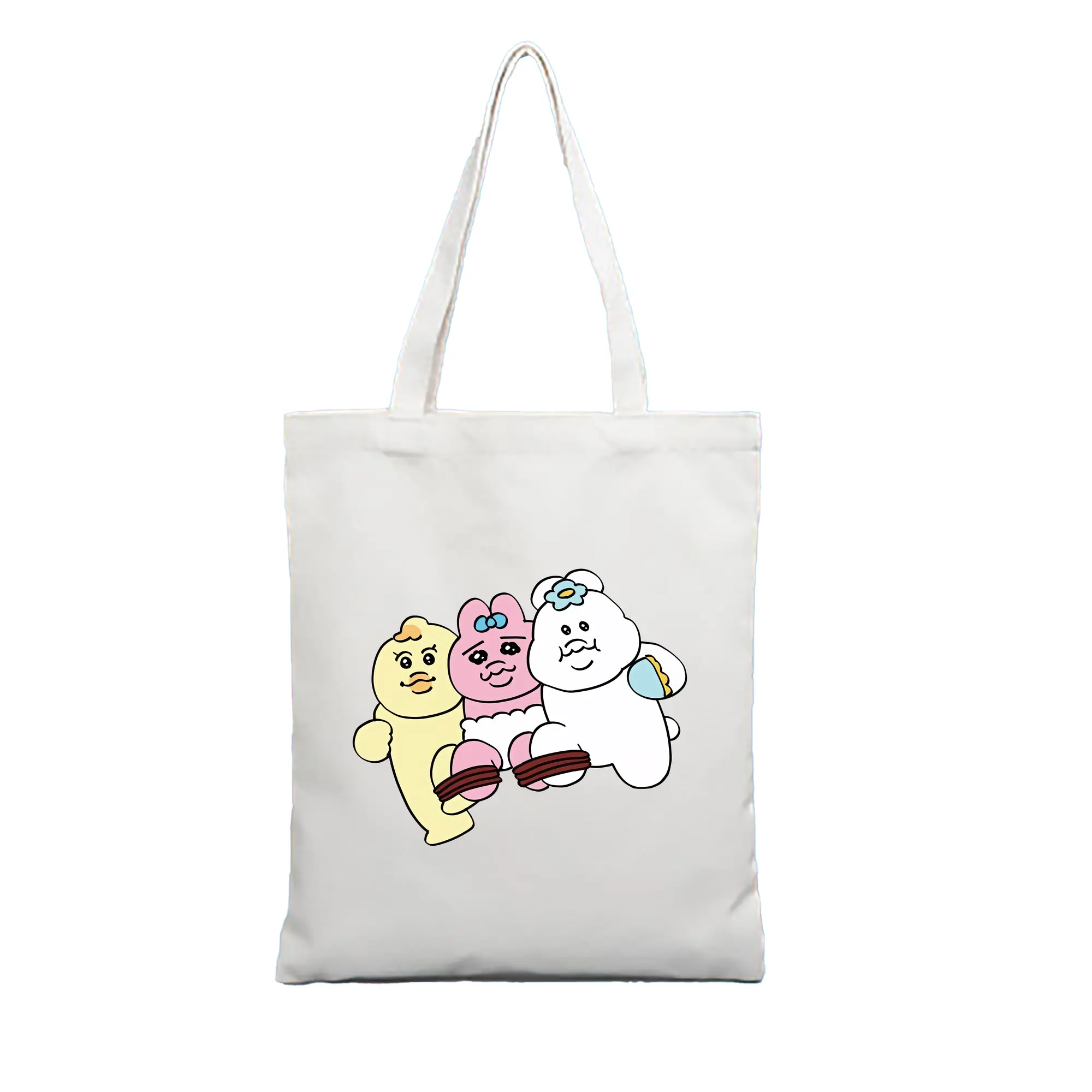 おぱんちゅうさぎ グッズ おぱんちゅうさぎ - 縦型キャンバス手提げバッグ（トートバッグ） ・ キャンバス素材 ・ ショッピング用 ・ 軽量 丈夫 お手入れ簡単