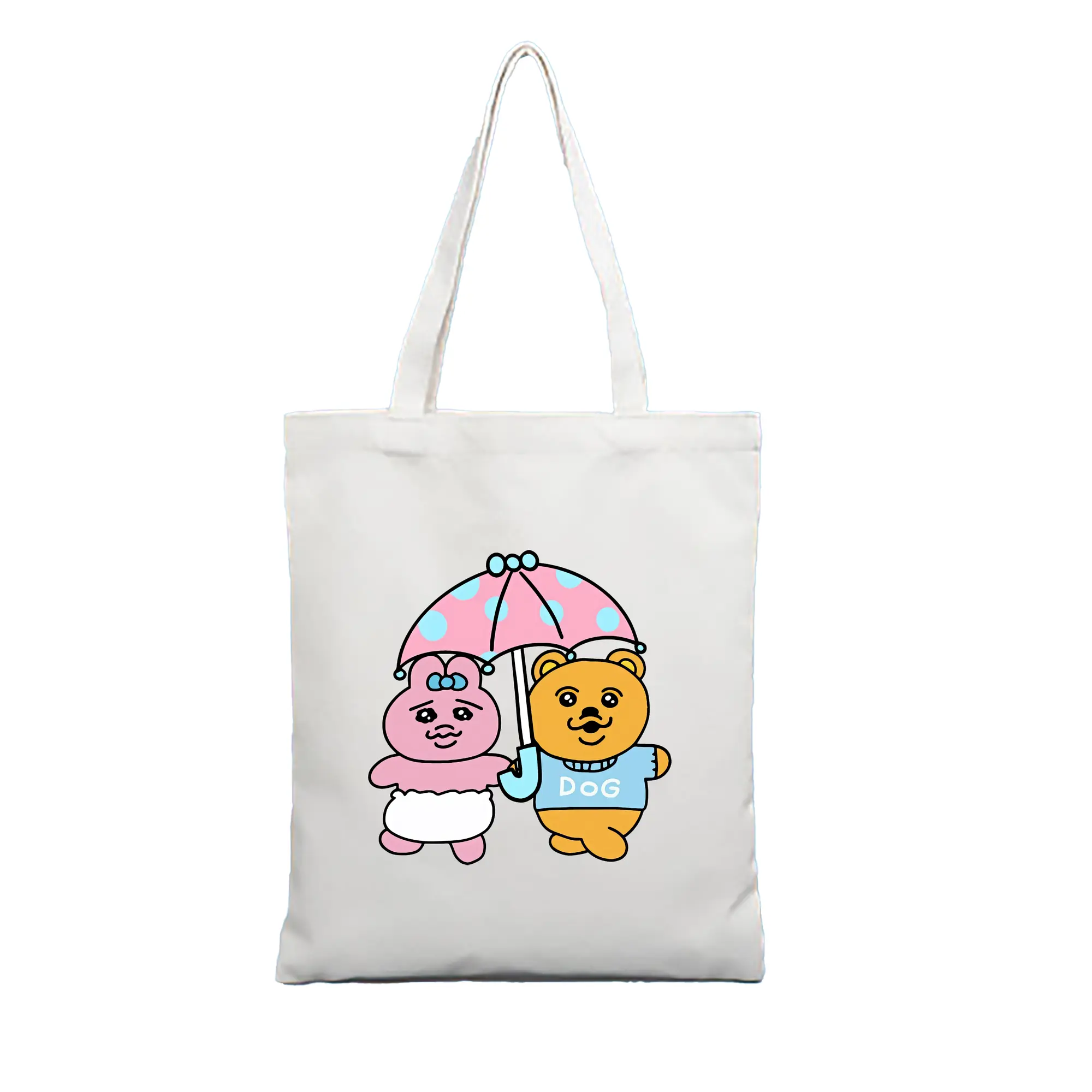 おぱんちゅうさぎ グッズ おぱんちゅうさぎ - 縦型キャンバス手提げバッグ（トートバッグ） ・ キャンバス素材 ・ ショッピング用 ・ 軽量 丈夫 お手入れ簡単