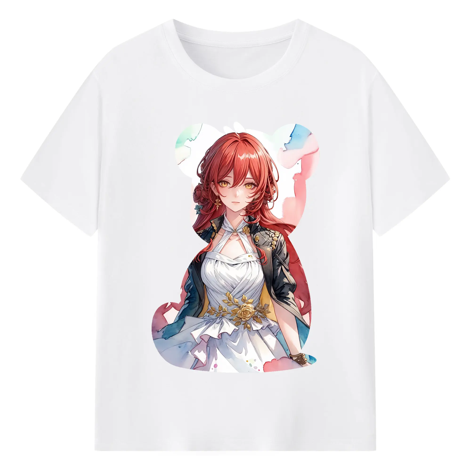 崩壊：スターレイル グッズ 姫子 - 綿100％ 半袖Tシャツ ・ フロントプリント ・ 快適 通気性 ・ 日常使い 散歩 スポーツ用