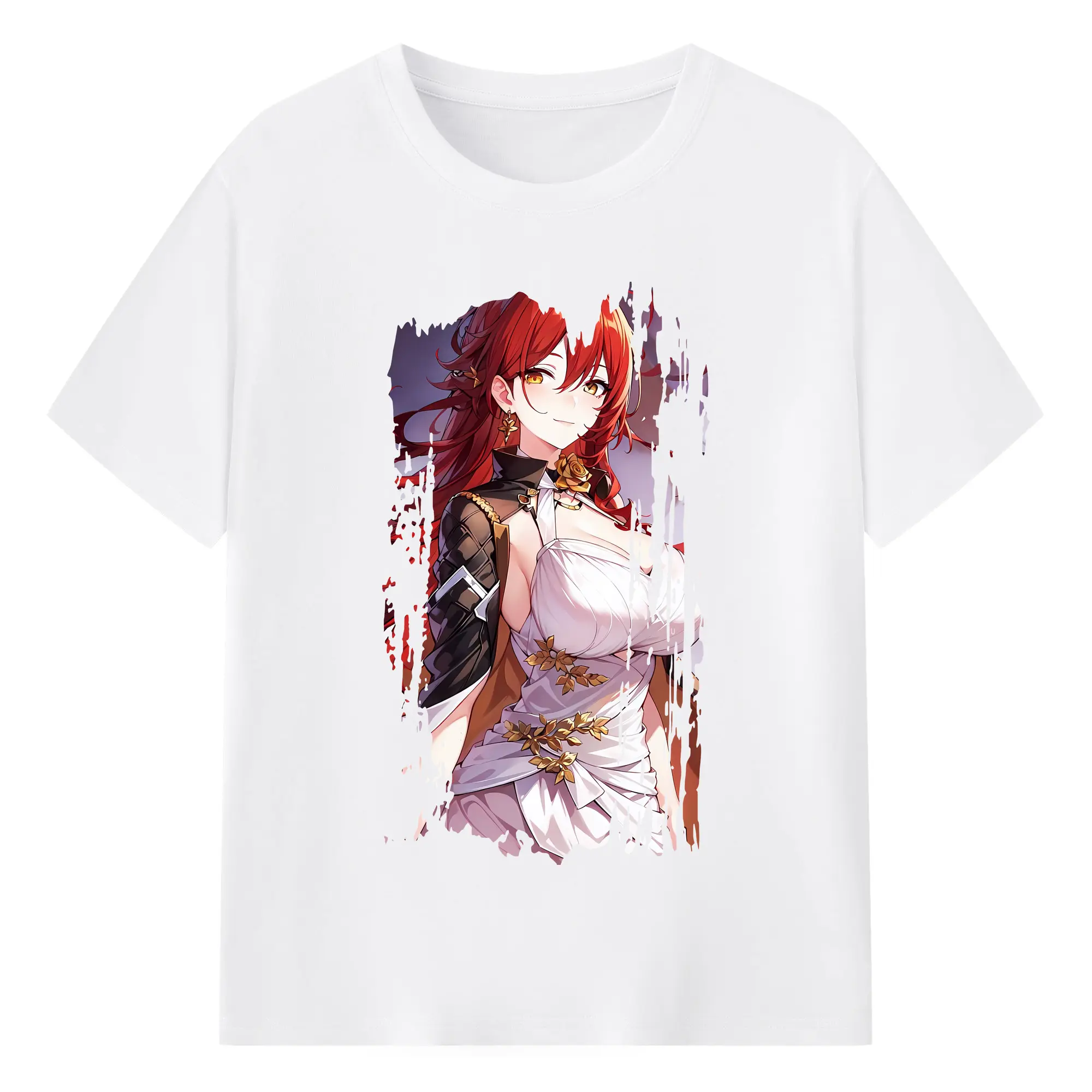崩壊：スターレイル グッズ 姫子 - 綿100％ 半袖Tシャツ ・ フロントプリント ・ 快適 通気性 ・ 日常使い 散歩 スポーツ用
