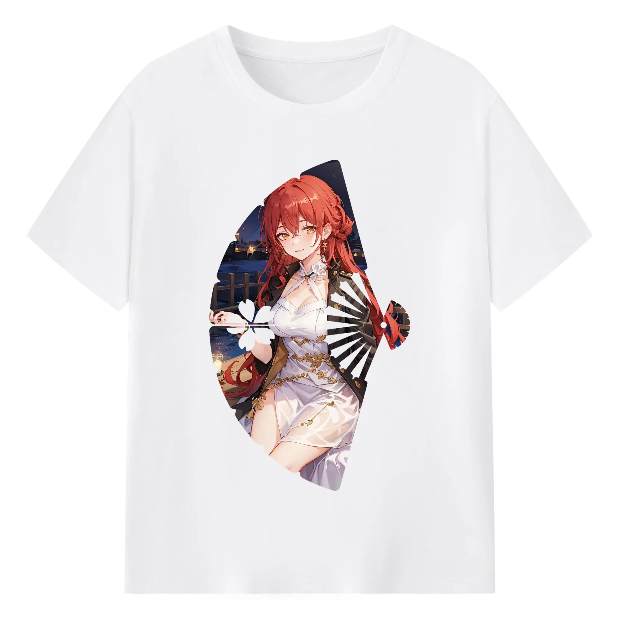崩壊：スターレイル グッズ 姫子 - 綿100％ 半袖Tシャツ ・ フロントプリント ・ 快適 通気性 ・ 日常使い 散歩 スポーツ用