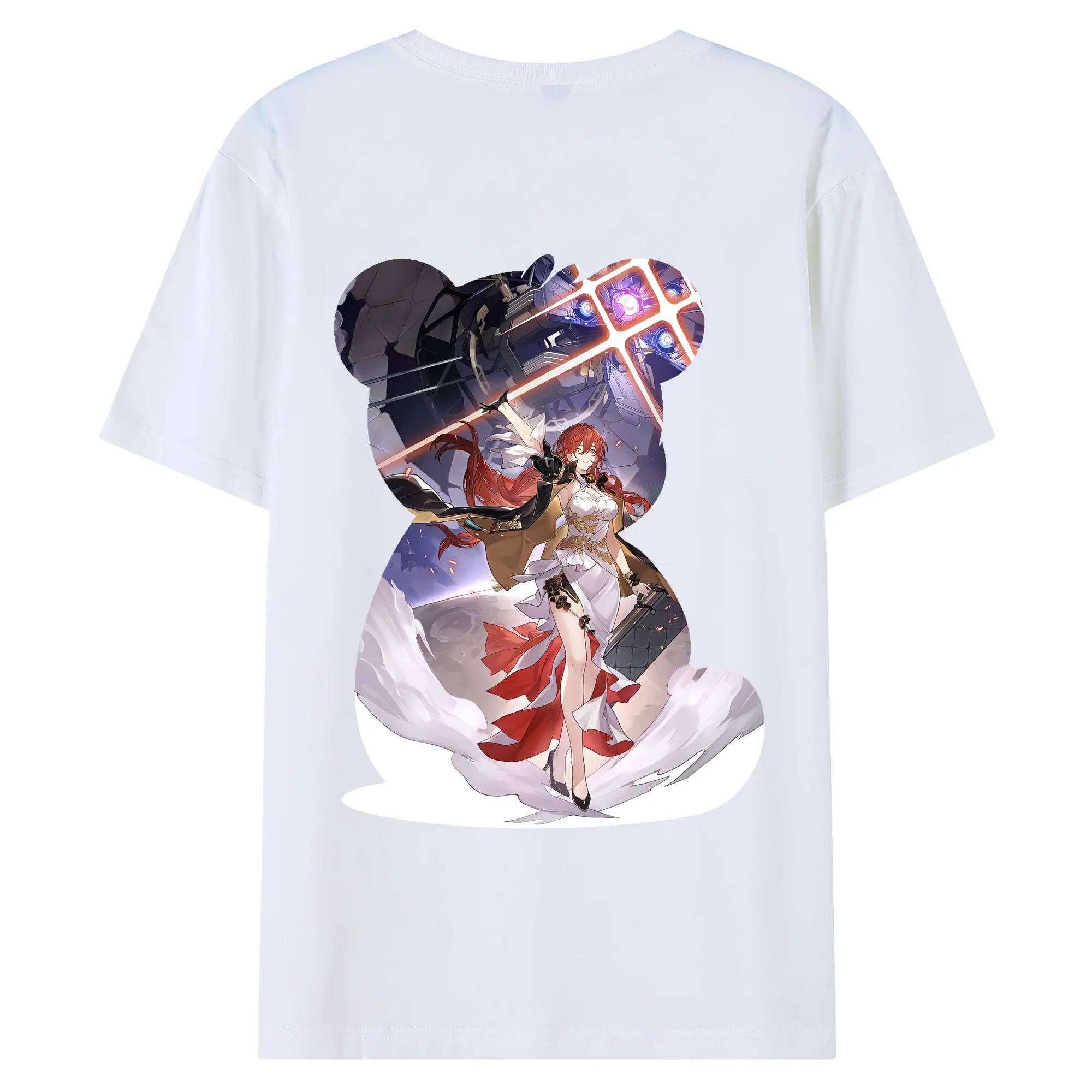 崩壊：スターレイル グッズ 姫子 - 綿100％ 半袖Tシャツ ・ バックプリント ・ 快適 通気性 ・ 日常使い 散歩 スポーツ用