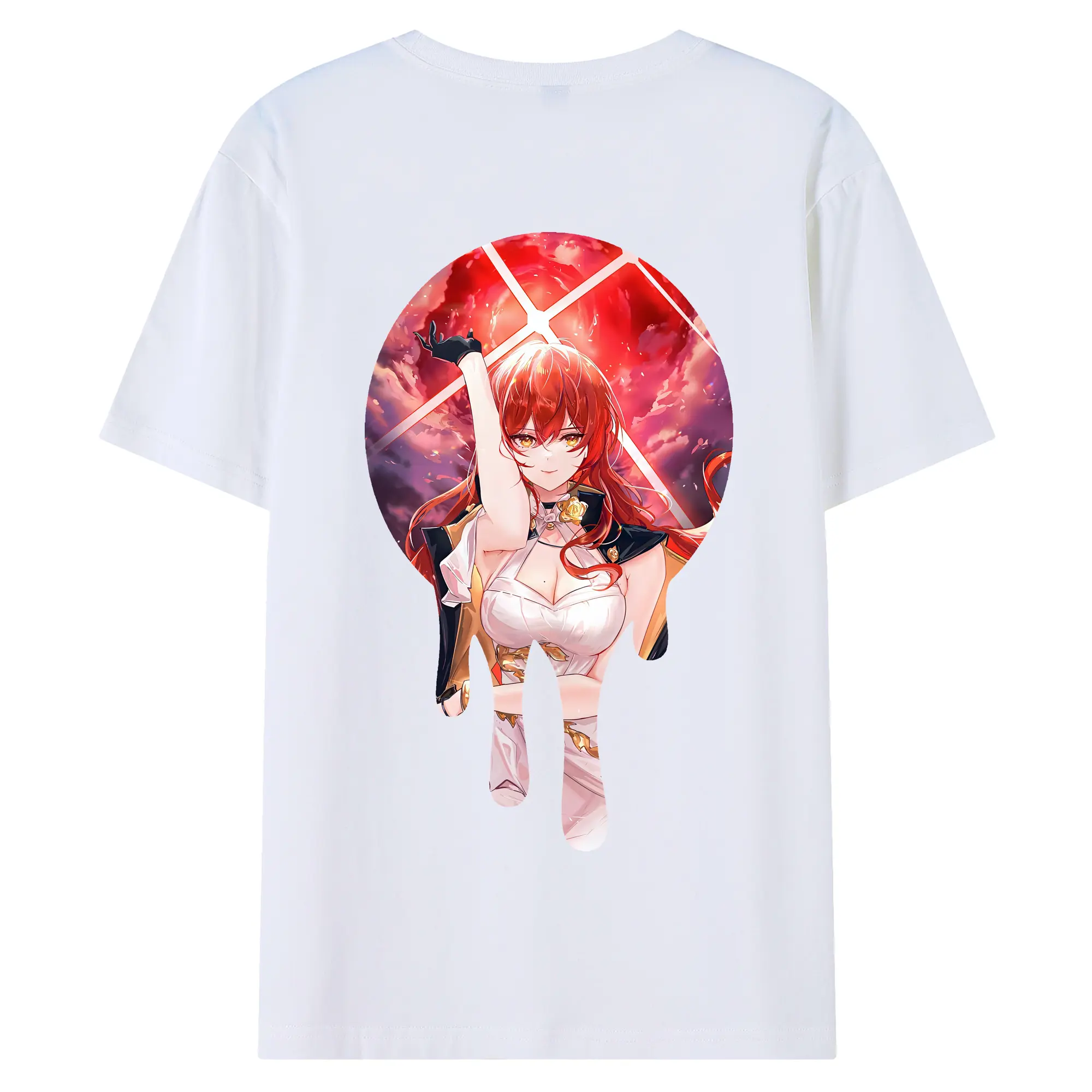崩壊：スターレイル グッズ 姫子 - 綿100％ 半袖Tシャツ ・ バックプリント ・ 快適 通気性 ・ 日常使い 散歩 スポーツ用