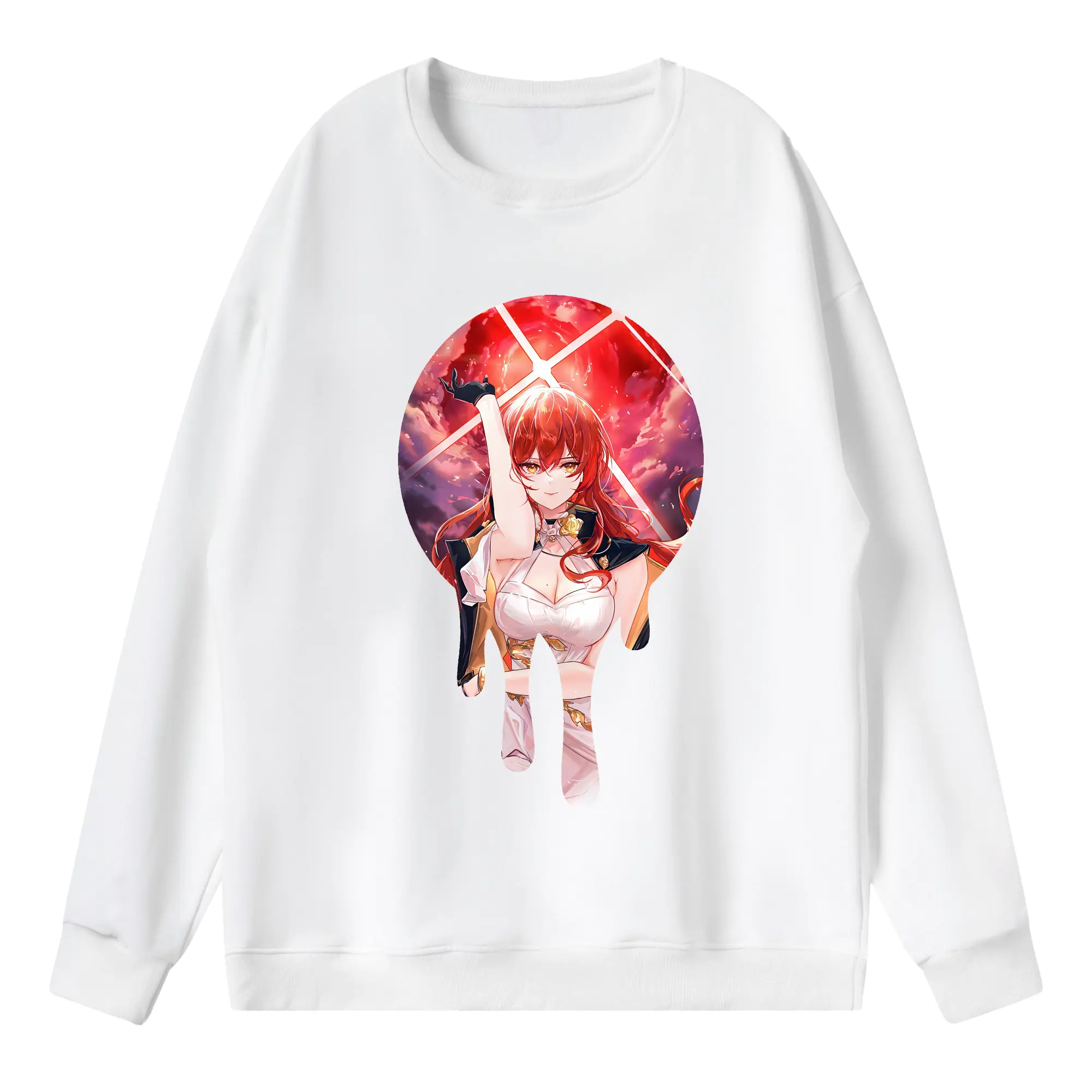 崩壊：スターレイル グッズ 姫子 - 薄手 クルーネック スウェット 裏毛260g · ポリエステル 春秋向け カジュアル 男女兼用 · トレーナー デイリー スポーツ 散歩に最適