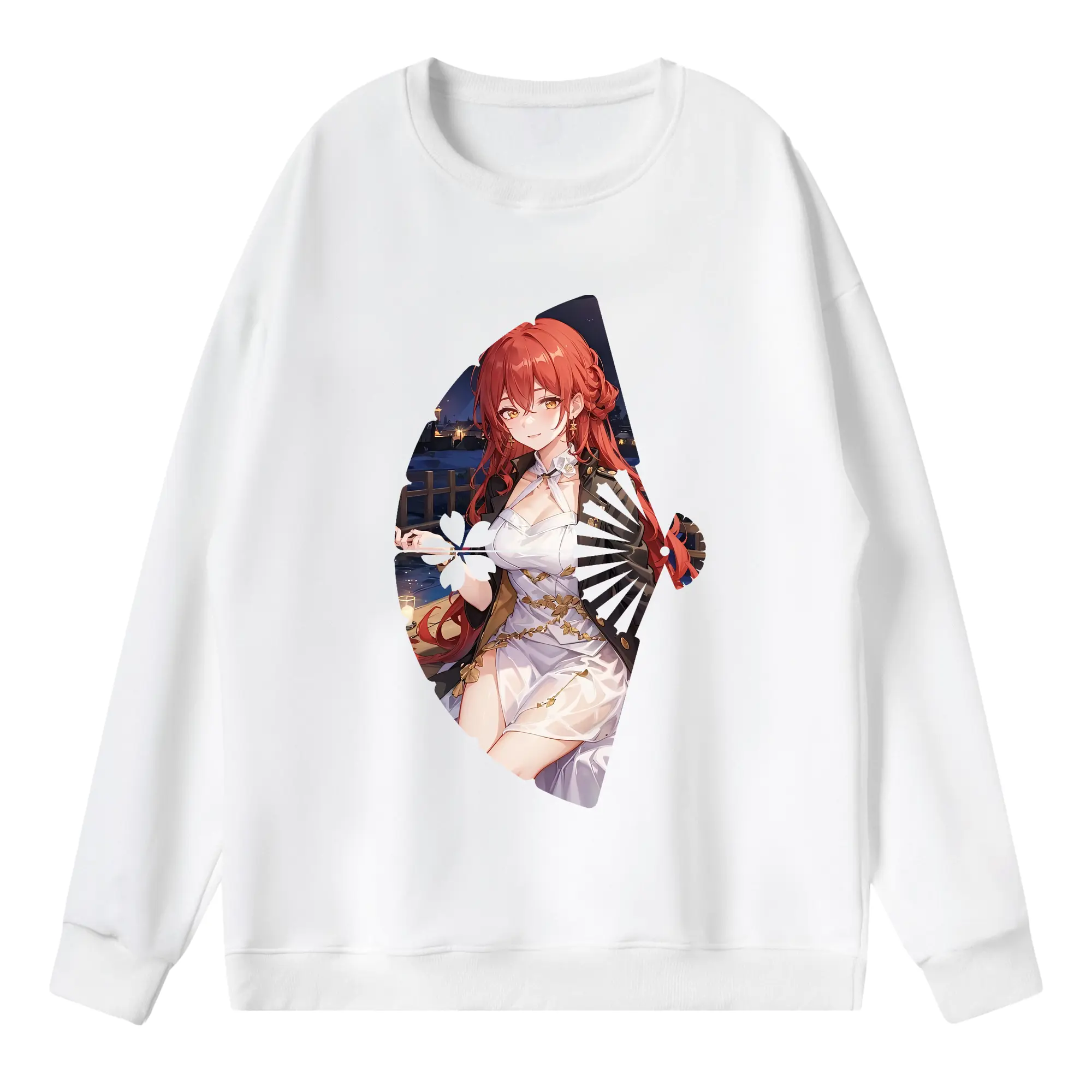 崩壊：スターレイル グッズ 姫子 - 薄手 クルーネック スウェット 裏毛260g · ポリエステル 春秋向け カジュアル 男女兼用 · トレーナー デイリー スポーツ 散歩に最適