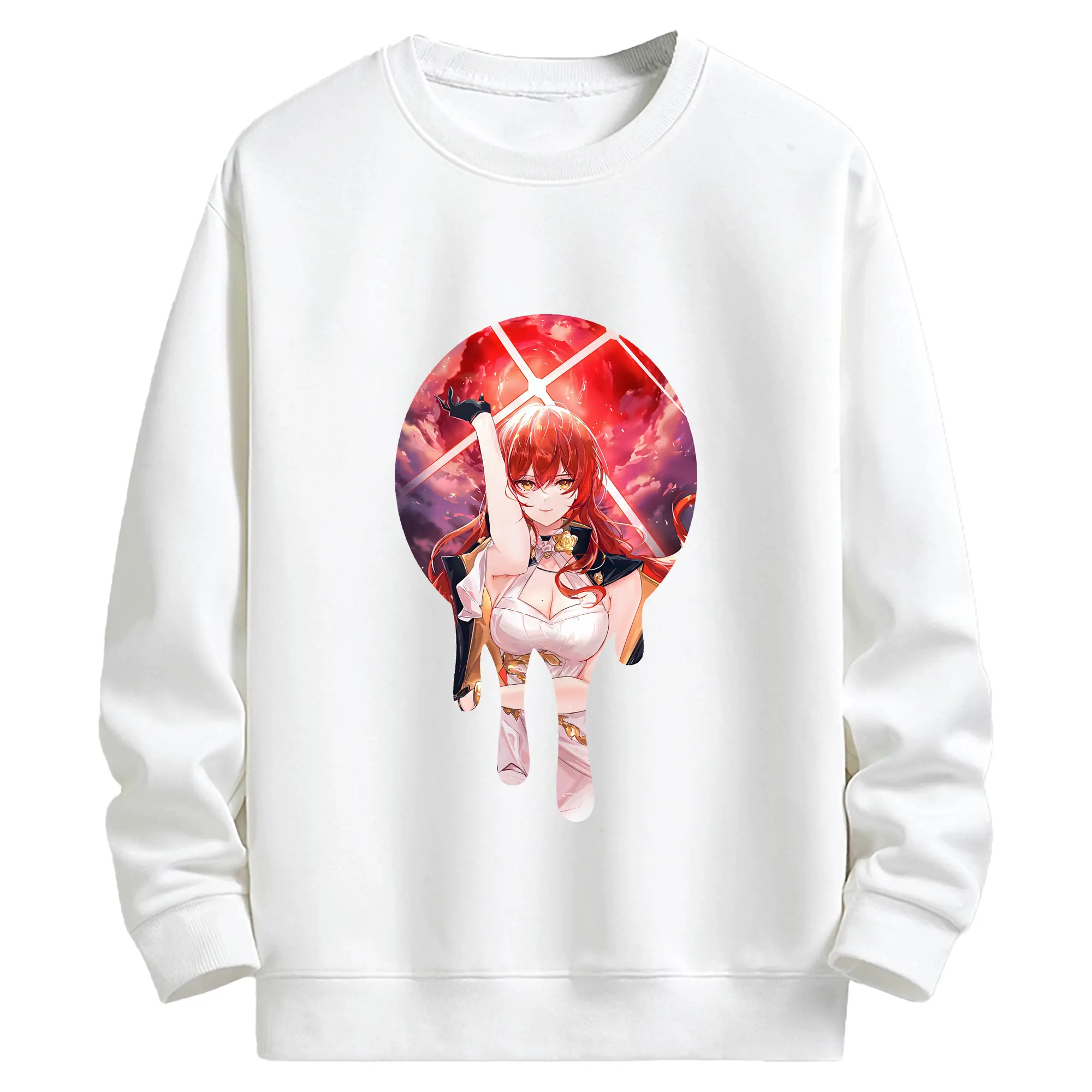崩壊：スターレイル グッズ 姫子 - キッズ クルーネックスウェットシャツ ・ フロントプリント ・ 綿80％ ポリエステル20％ ・ 快適 通学 スポーツ 日常使い お散歩用