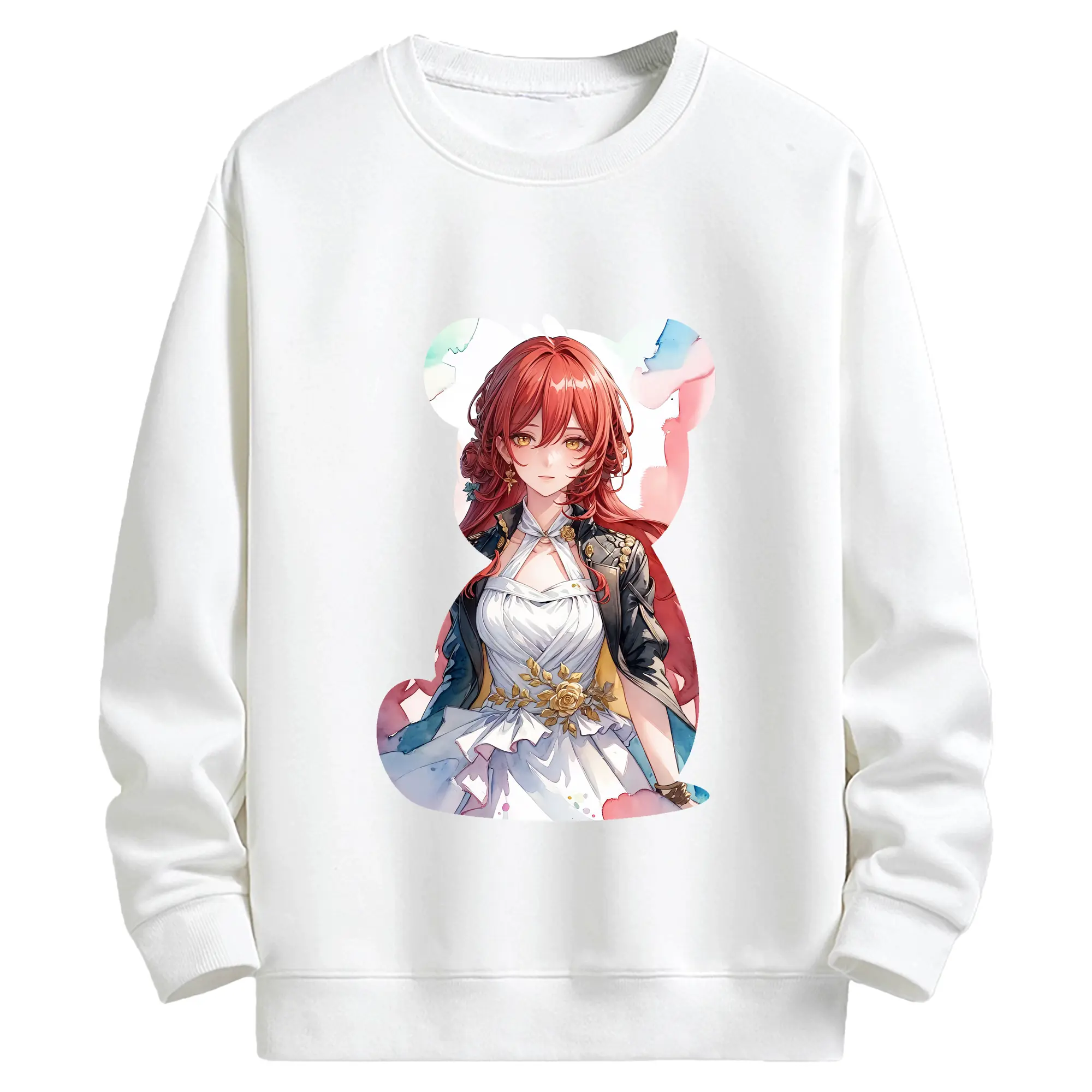 崩壊：スターレイル グッズ 姫子 - キッズ クルーネックスウェットシャツ ・ フロントプリント ・ 綿80％ ポリエステル20％ ・ 快適 通学 スポーツ 日常使い お散歩用