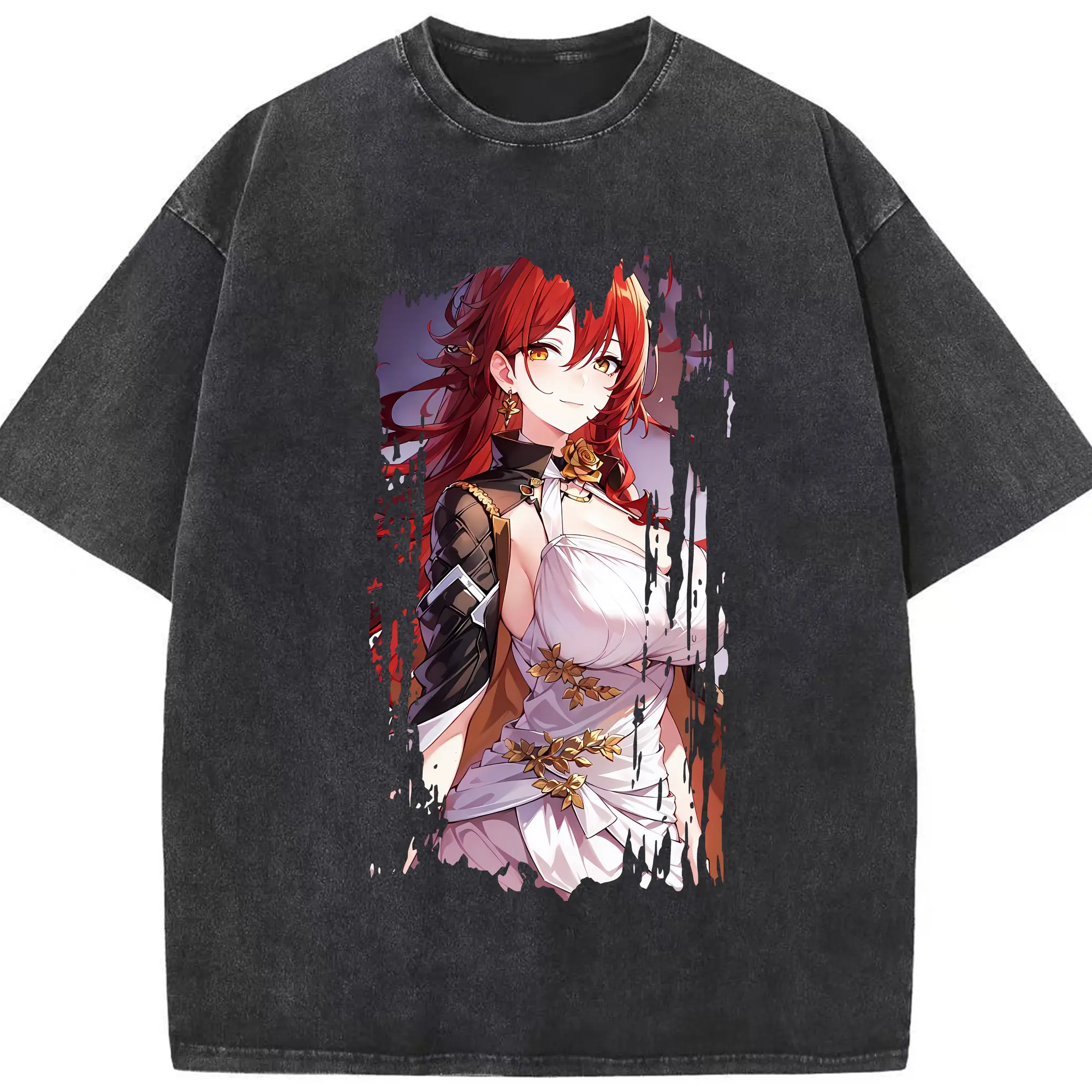 崩壊：スターレイル グッズ 姫子 - 綿100％ ヴィンテージ風 半袖Tシャツ ・ フロントプリント ・ 柔らか肌触り ・ 通気性 快適 ・ スポーツ カジュアル 外出用