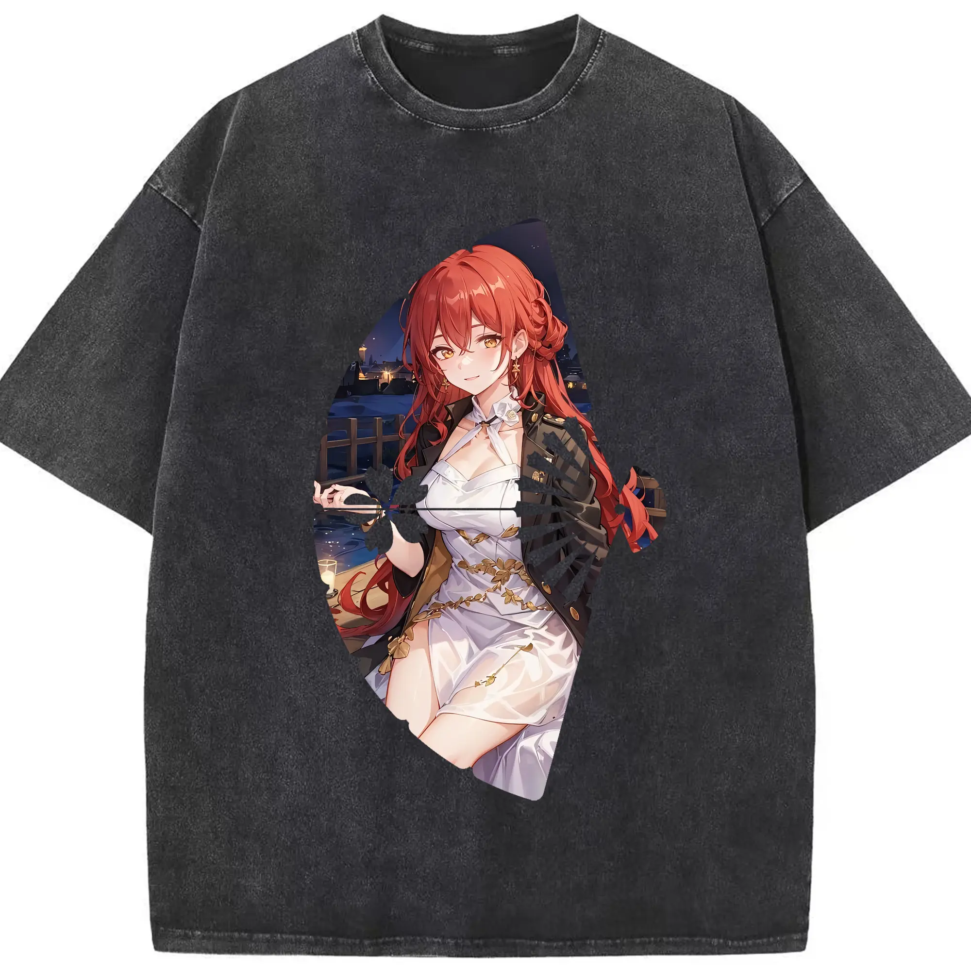 崩壊：スターレイル グッズ 姫子 - 綿100％ ヴィンテージ風 半袖Tシャツ ・ フロントプリント ・ 柔らか肌触り ・ 通気性 快適 ・ スポーツ カジュアル 外出用