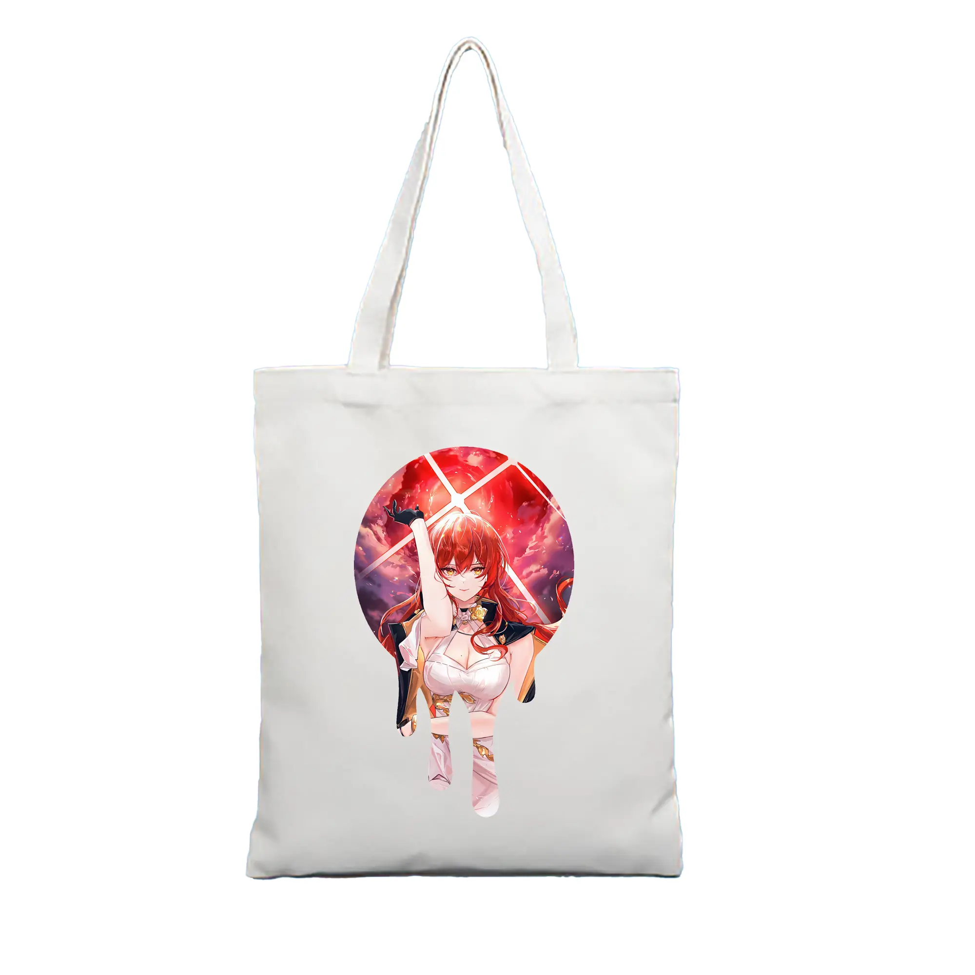 崩壊：スターレイル グッズ 姫子 - 縦型キャンバス手提げバッグ（トートバッグ） ・ キャンバス素材 ・ ショッピング用 ・ 軽量 丈夫 お手入れ簡単
