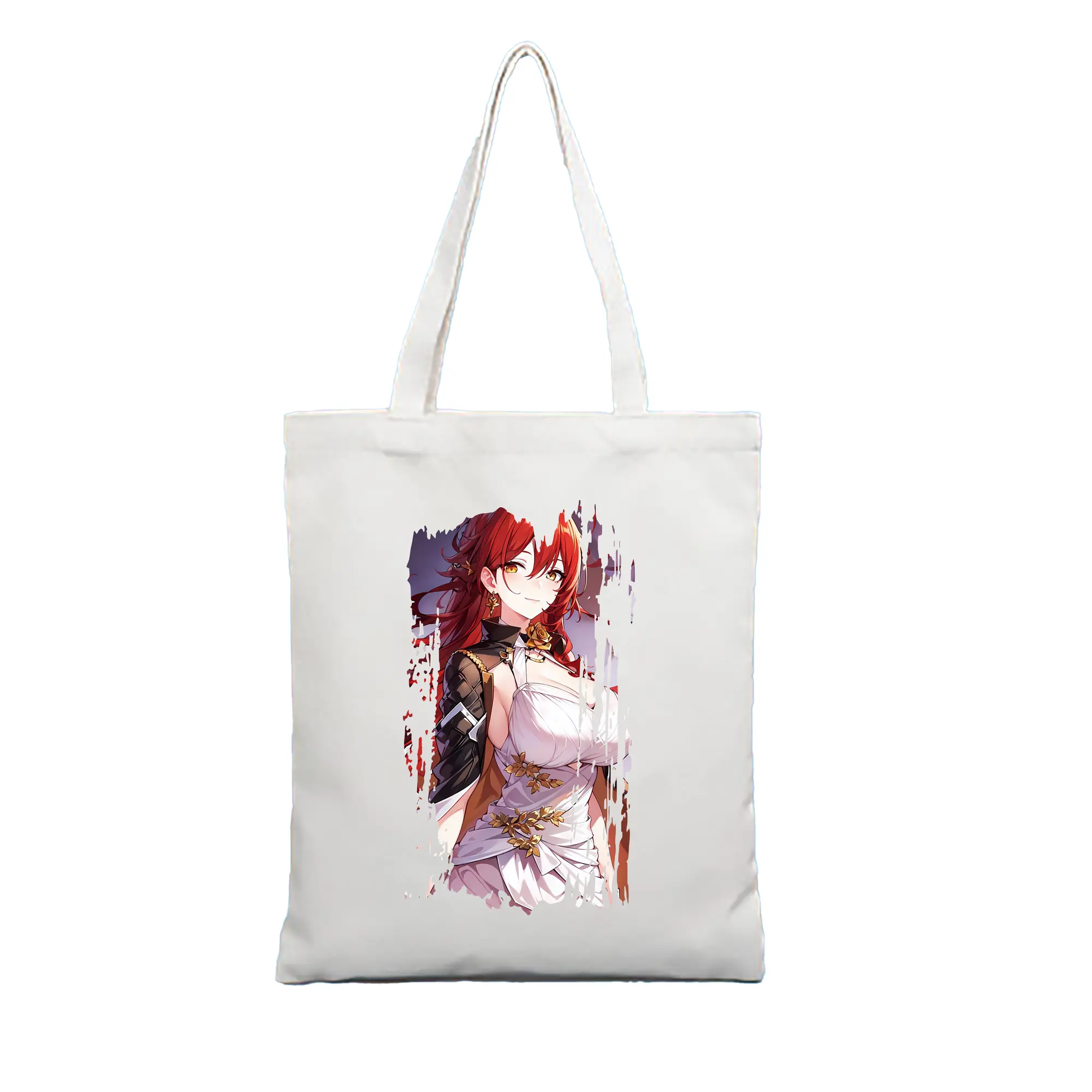 崩壊：スターレイル グッズ 姫子 - 縦型キャンバス手提げバッグ（トートバッグ） ・ キャンバス素材 ・ ショッピング用 ・ 軽量 丈夫 お手入れ簡単