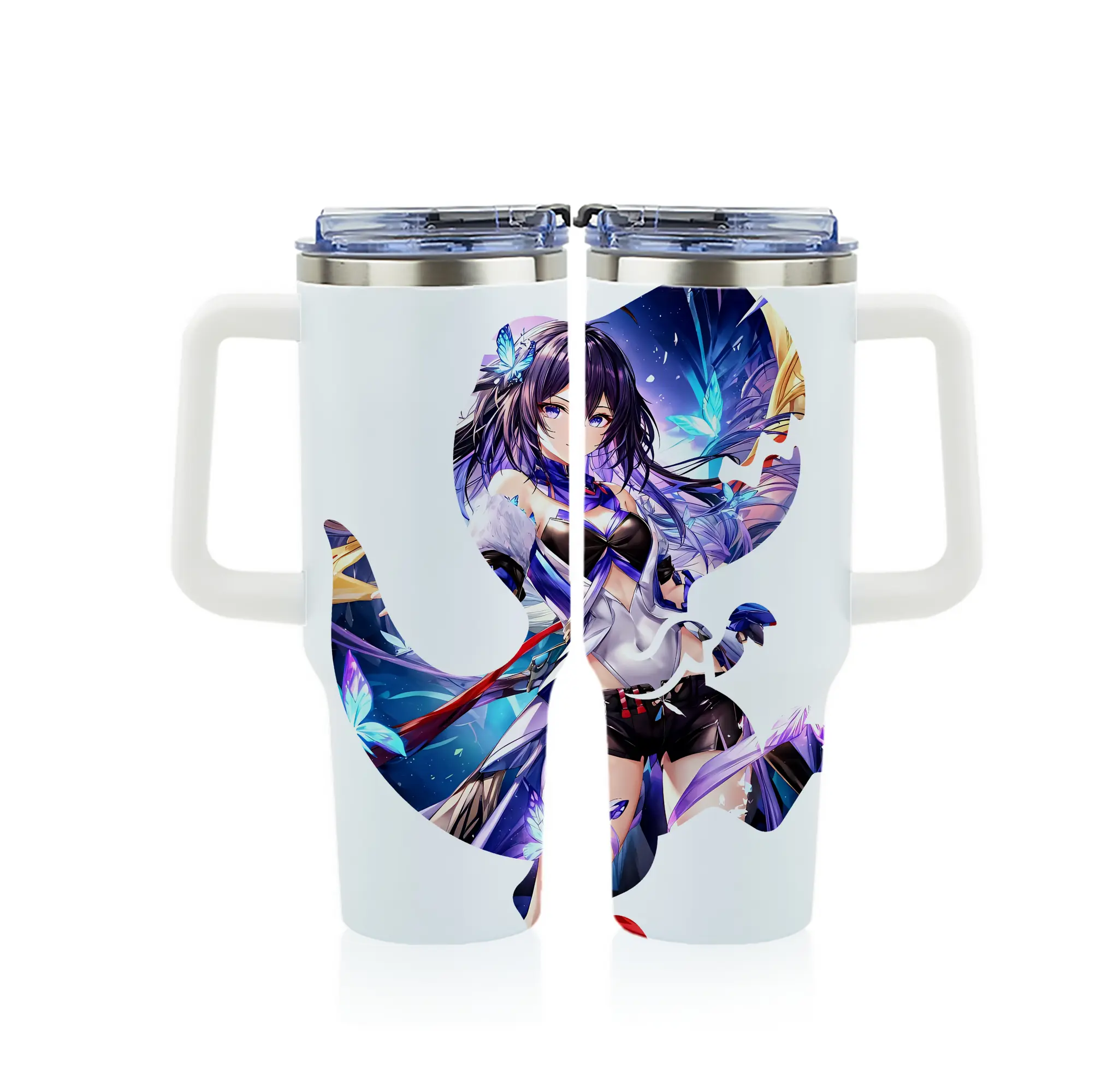 崩壊：スターレイル グッズ ゼーレ - 1200mL フルプリント車用タンブラー ・ 304ステンレス 内側 ・ 201ステンレス 外側 ・ 保温 保冷 ・ 通勤 ドライブ アウトドア用