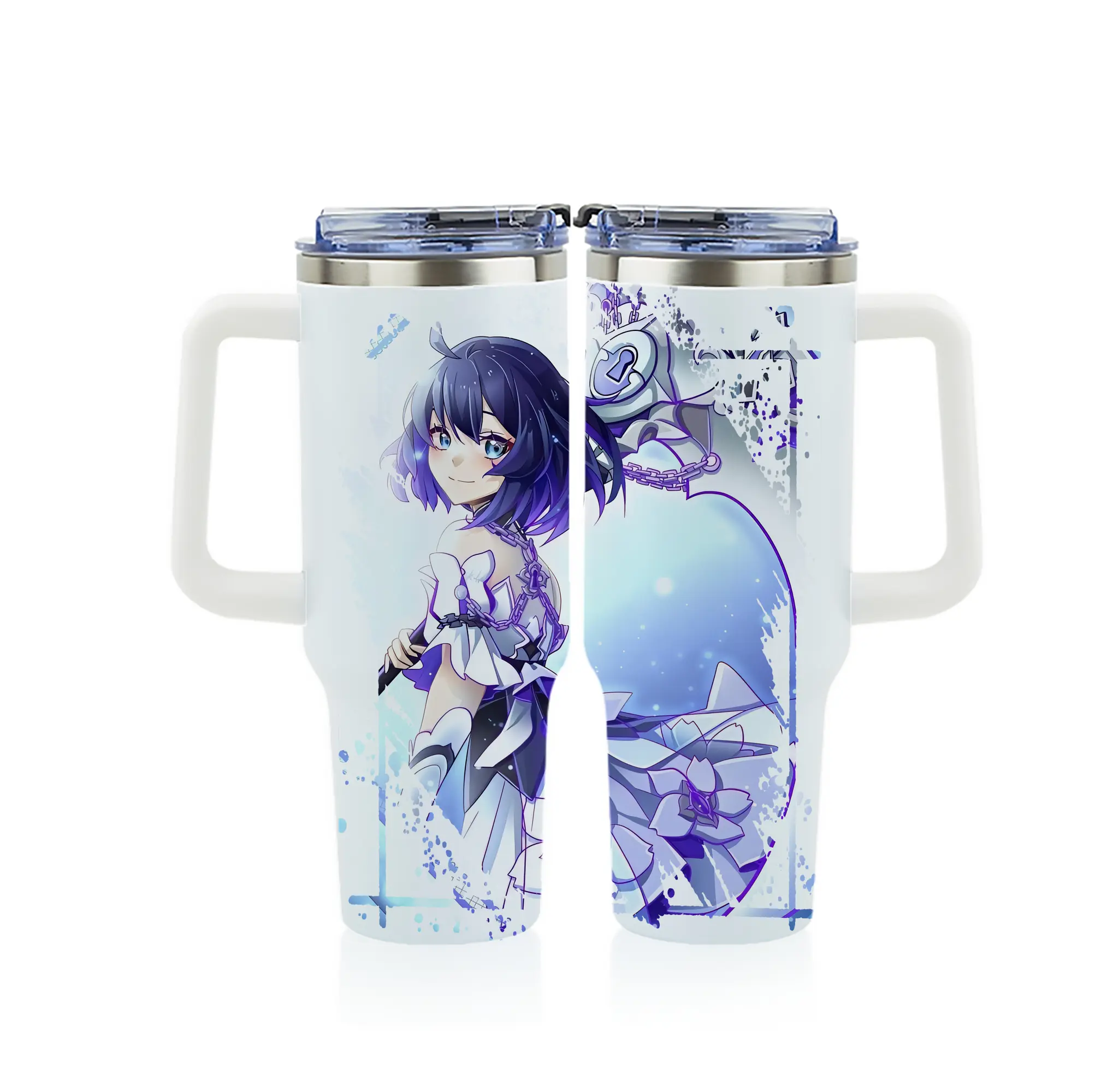 崩壊：スターレイル グッズ ゼーレ - 1200mL フルプリント車用タンブラー ・ 304ステンレス 内側 ・ 201ステンレス 外側 ・ 保温 保冷 ・ 通勤 ドライブ アウトドア用