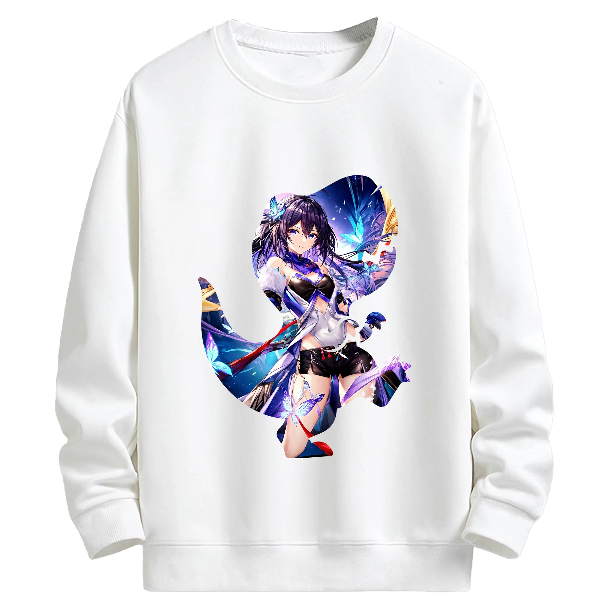 崩壊：スターレイル グッズ ゼーレ - キッズ クルーネックスウェットシャツ ・ フロントプリント ・ 綿80％ ポリエステル20％ ・ 快適 通学 スポーツ 日常使い お散歩用