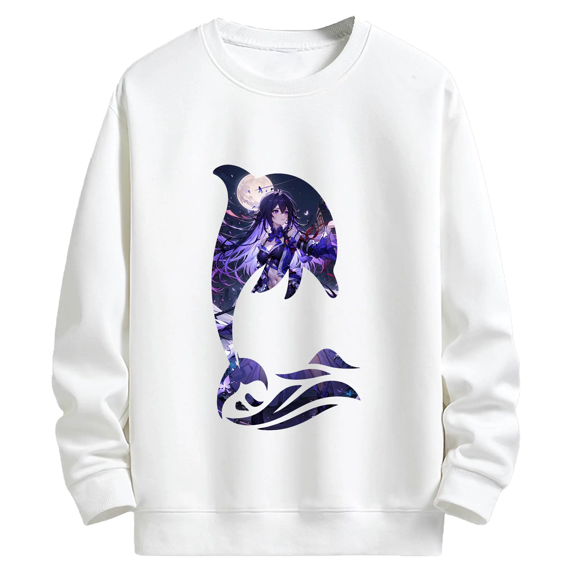 崩壊：スターレイル グッズ ゼーレ - キッズ クルーネックスウェットシャツ ・ フロントプリント ・ 綿80％ ポリエステル20％ ・ 快適 通学 スポーツ 日常使い お散歩用