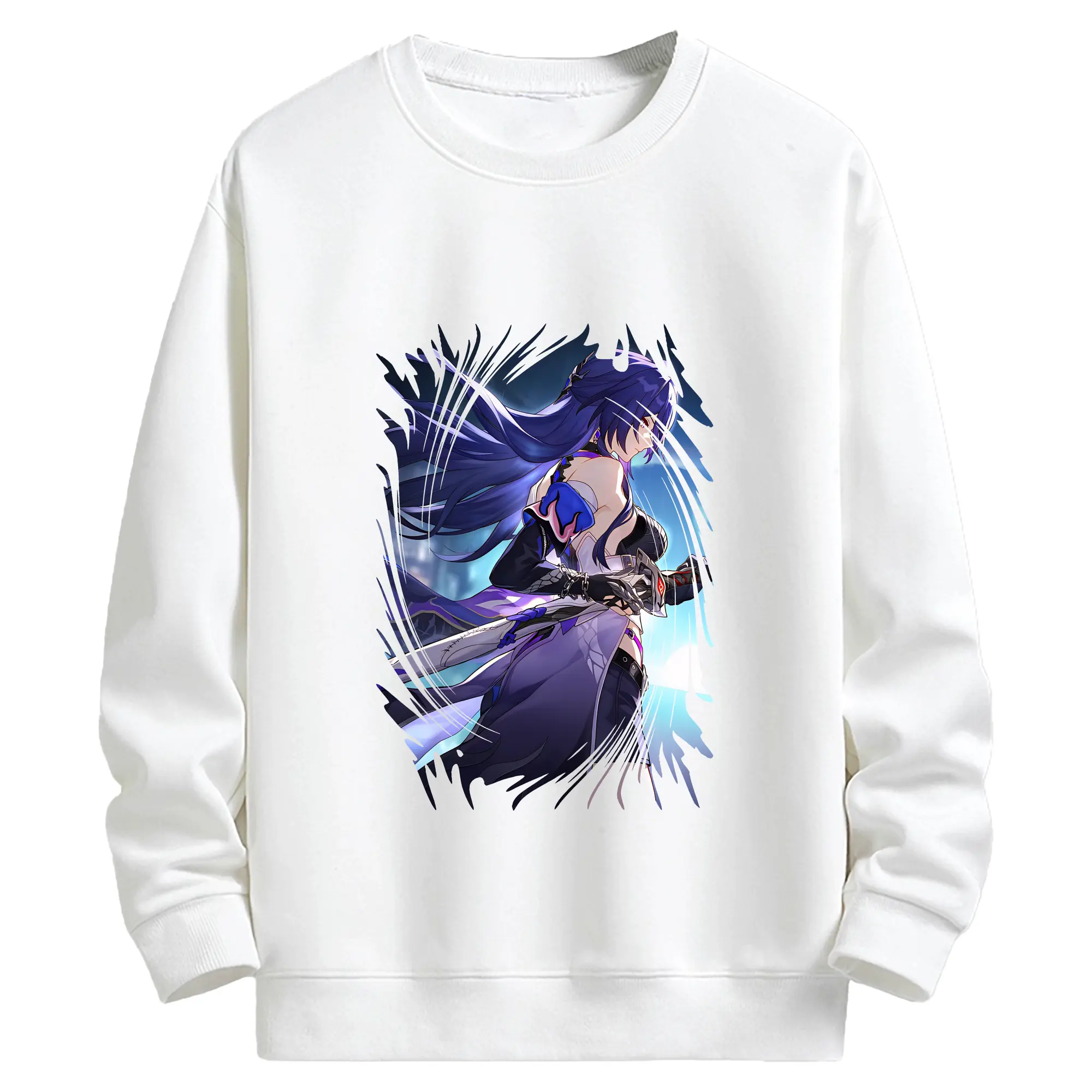 崩壊：スターレイル グッズ ゼーレ - キッズ クルーネックスウェットシャツ ・ フロントプリント ・ 綿80％ ポリエステル20％ ・ 快適 通学 スポーツ 日常使い お散歩用