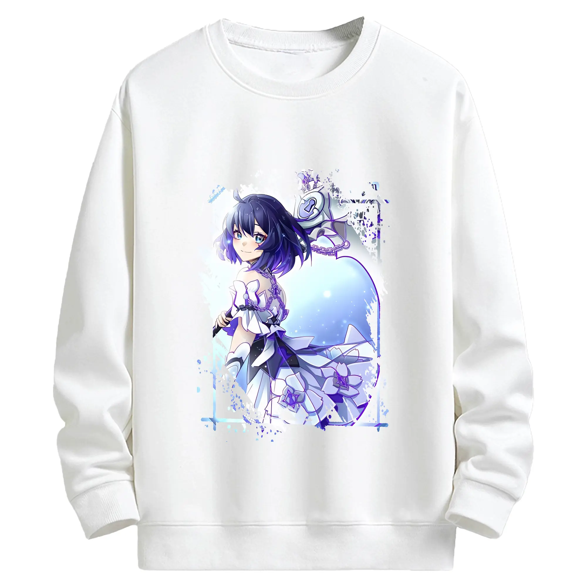 崩壊：スターレイル グッズ ゼーレ - キッズ クルーネックスウェットシャツ ・ フロントプリント ・ 綿80％ ポリエステル20％ ・ 快適 通学 スポーツ 日常使い お散歩用