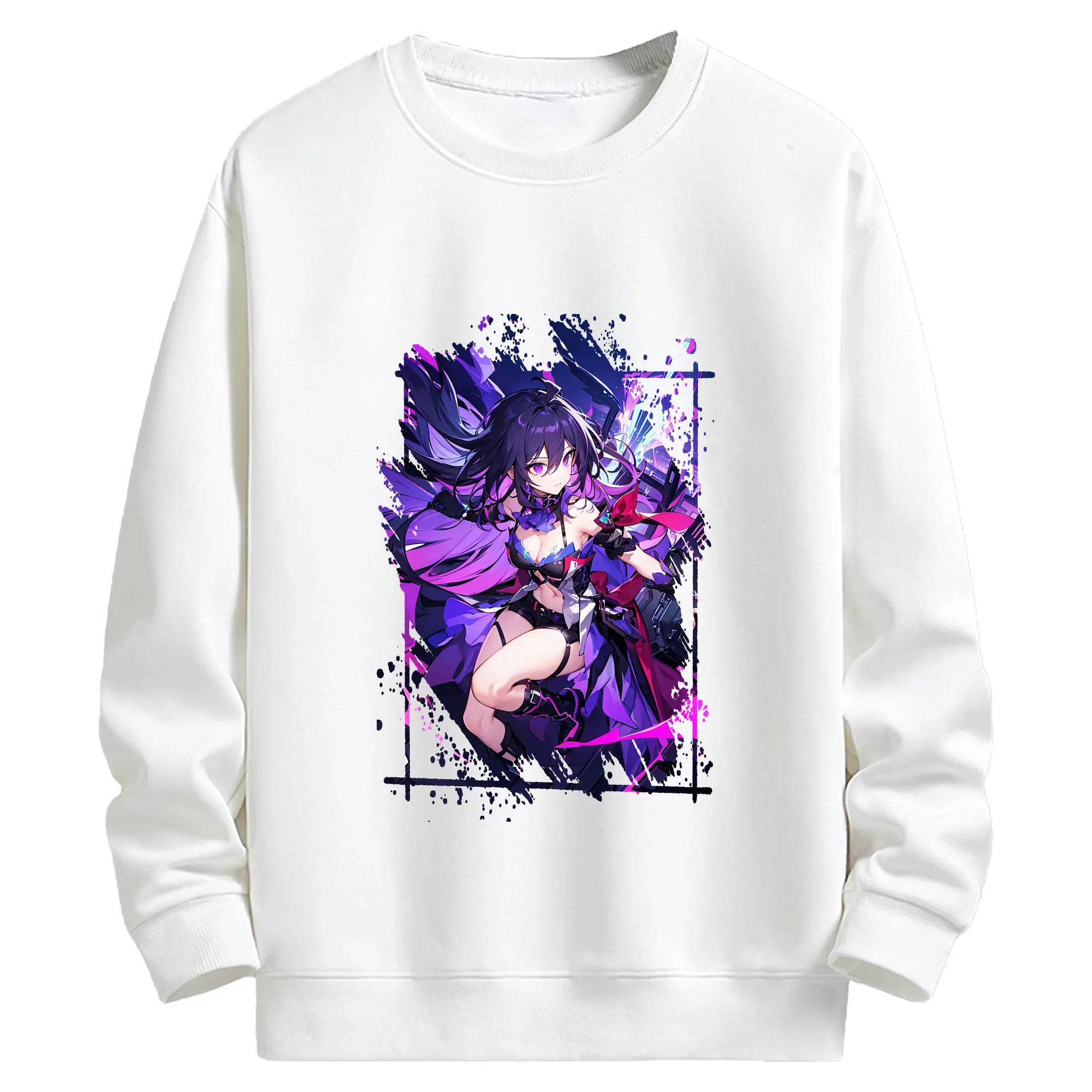 崩壊：スターレイル グッズ ゼーレ - キッズ クルーネックスウェットシャツ ・ フロントプリント ・ 綿80％ ポリエステル20％ ・ 快適 通学 スポーツ 日常使い お散歩用