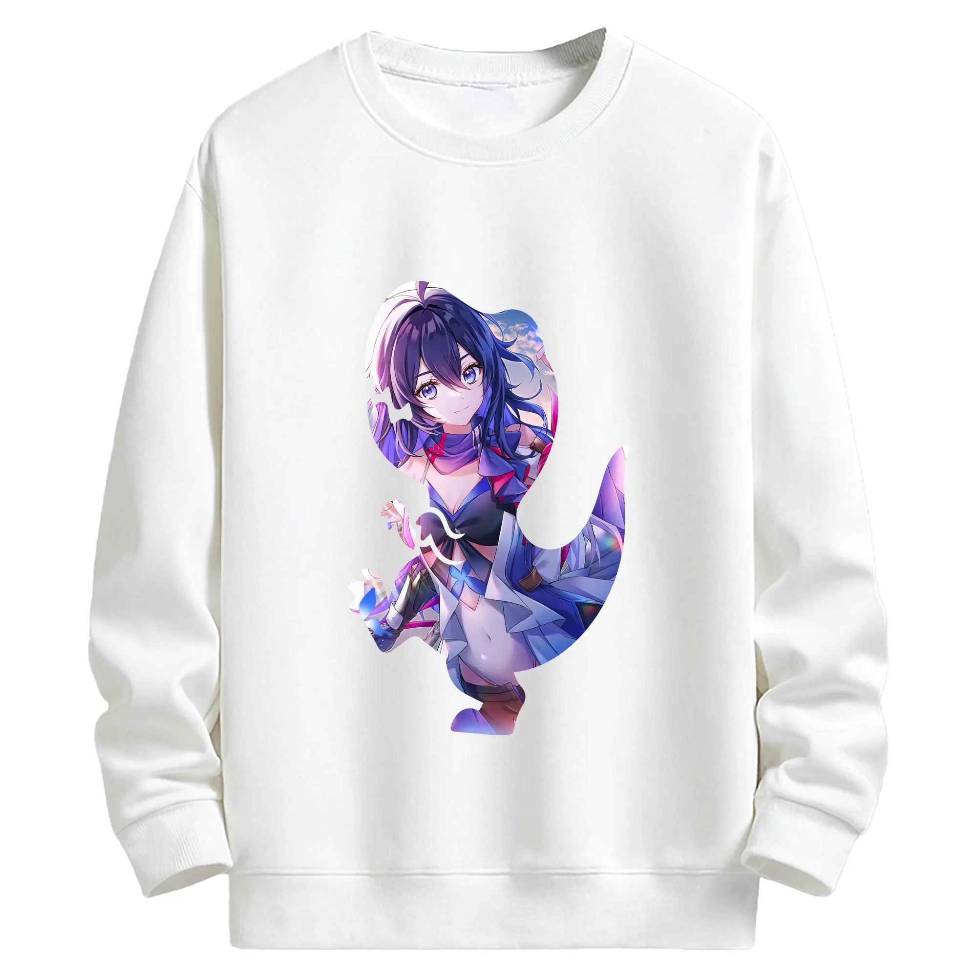 崩壊：スターレイル グッズ ゼーレ - キッズ クルーネックスウェットシャツ ・ フロントプリント ・ 綿80％ ポリエステル20％ ・ 快適 通学 スポーツ 日常使い お散歩用