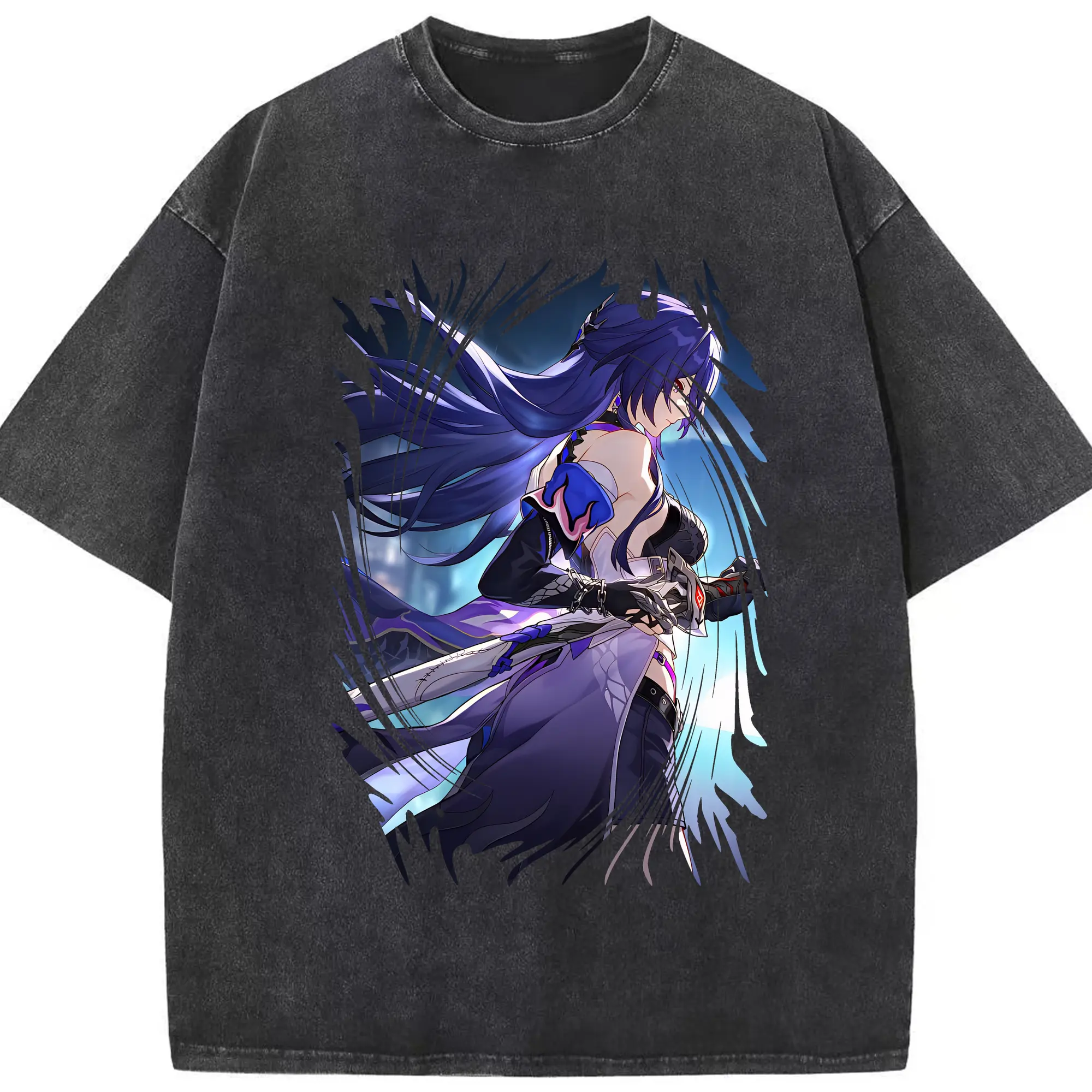 崩壊：スターレイル グッズ ゼーレ - 綿100％ ヴィンテージ風 半袖Tシャツ ・ フロントプリント ・ 柔らか肌触り ・ 通気性 快適 ・ スポーツ カジュアル 外出用