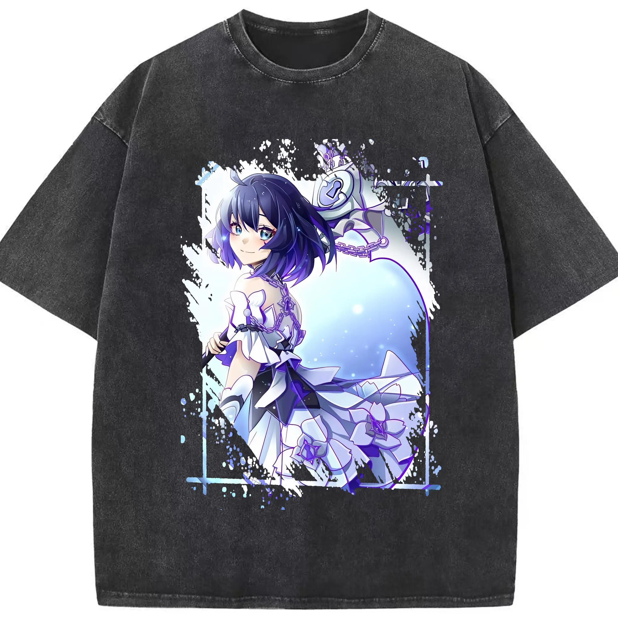 崩壊：スターレイル グッズ ゼーレ - 綿100％ ヴィンテージ風 半袖Tシャツ ・ フロントプリント ・ 柔らか肌触り ・ 通気性 快適 ・ スポーツ カジュアル 外出用