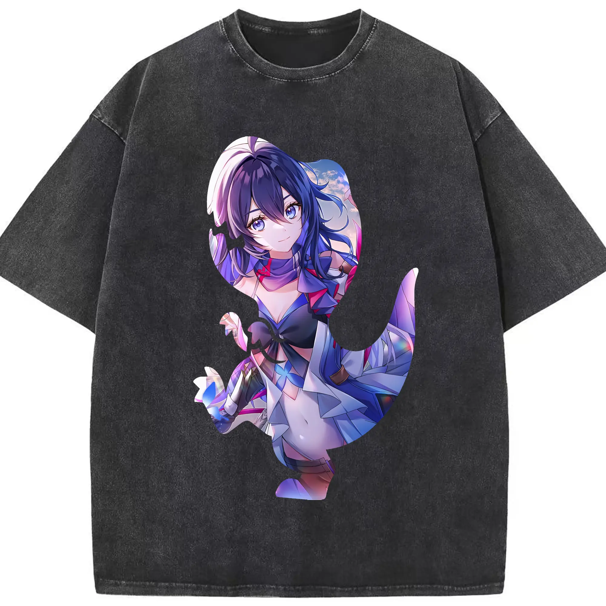 崩壊：スターレイル グッズ ゼーレ - 綿100％ ヴィンテージ風 半袖Tシャツ ・ フロントプリント ・ 柔らか肌触り ・ 通気性 快適 ・ スポーツ カジュアル 外出用