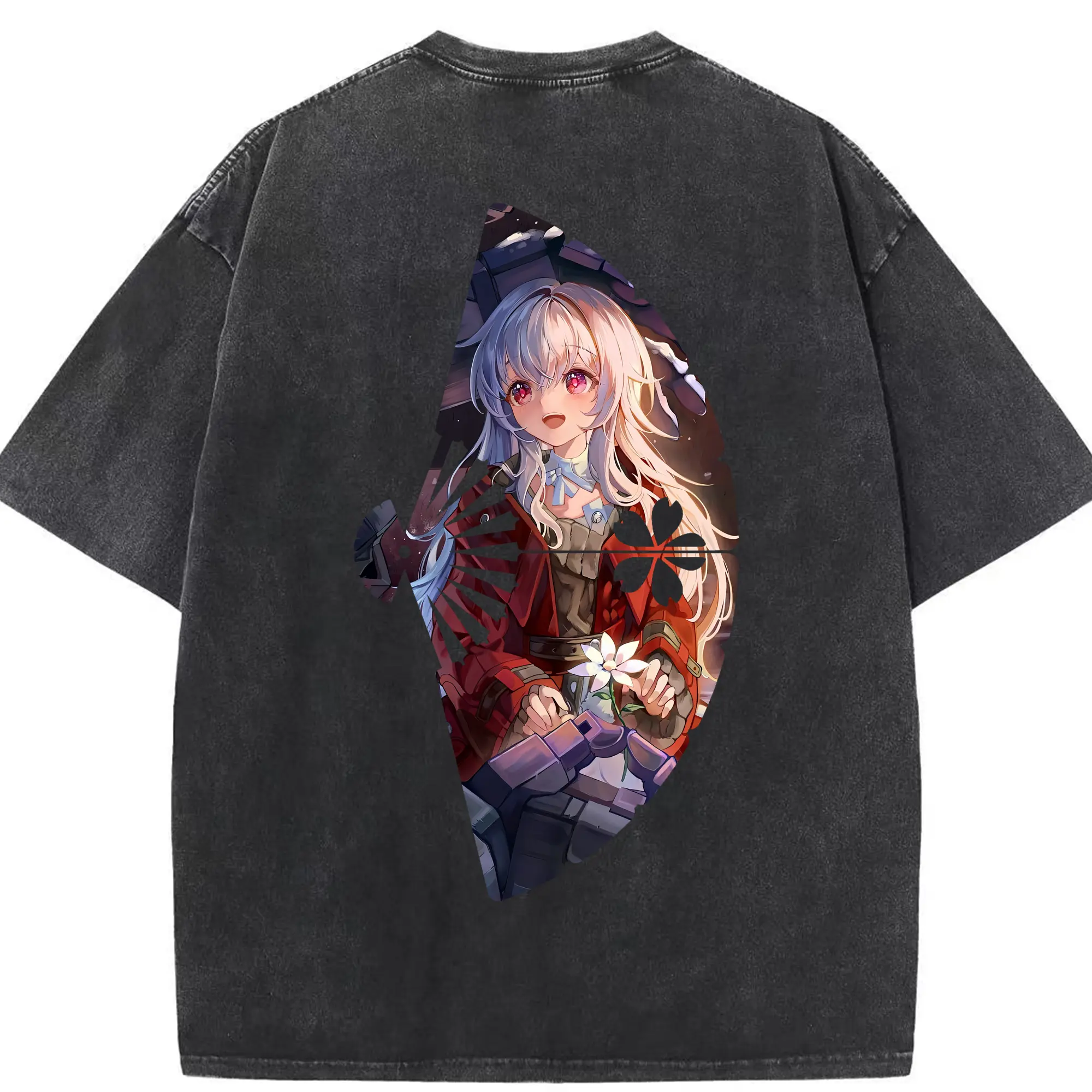 崩壊：スターレイル グッズ クラーラ - 綿100％ ヴィンテージ風 半袖Tシャツ ・ 背面プリント ・ 柔らか肌触り ・ 通気性 快適 ・ スポーツ カジュアル 外出用