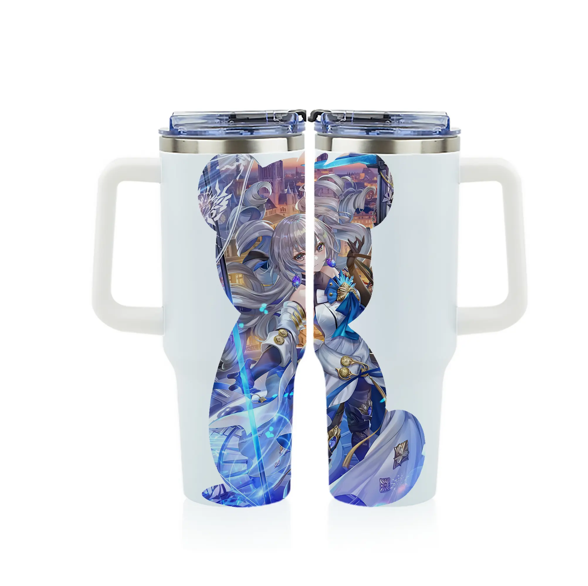 崩壊：スターレイル グッズ ブローニャ - 1200mL フルプリント車用タンブラー ・ 304ステンレス 内側 ・ 201ステンレス 外側 ・ 保温 保冷 ・ 通勤 ドライブ アウトドア用