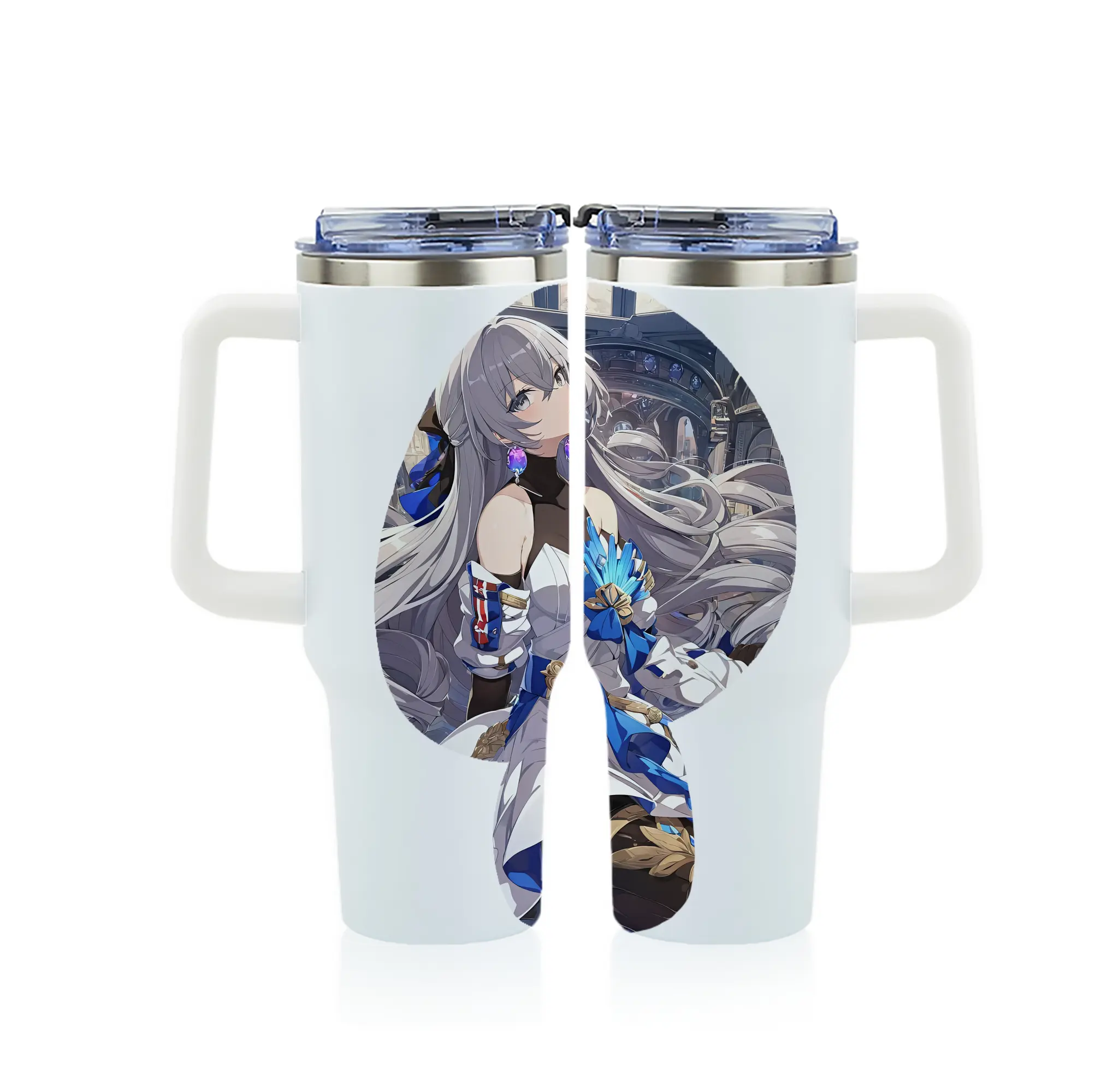 崩壊：スターレイル グッズ ブローニャ - 1200mL フルプリント車用タンブラー ・ 304ステンレス 内側 ・ 201ステンレス 外側 ・ 保温 保冷 ・ 通勤 ドライブ アウトドア用