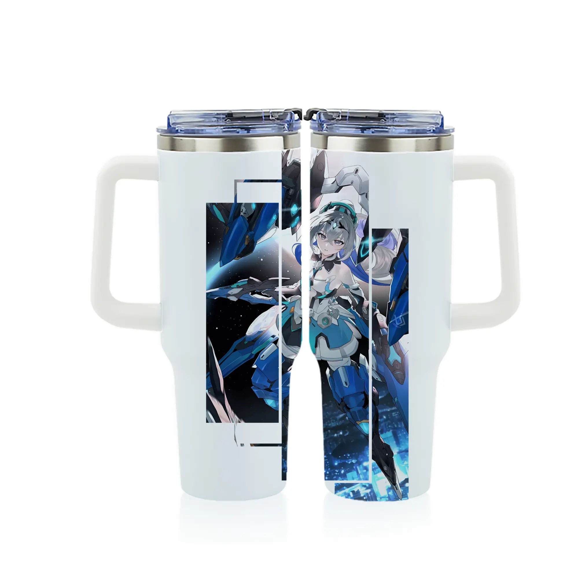 崩壊：スターレイル グッズ ブローニャ - 1200mL フルプリント車用タンブラー ・ 304ステンレス 内側 ・ 201ステンレス 外側 ・ 保温 保冷 ・ 通勤 ドライブ アウトドア用