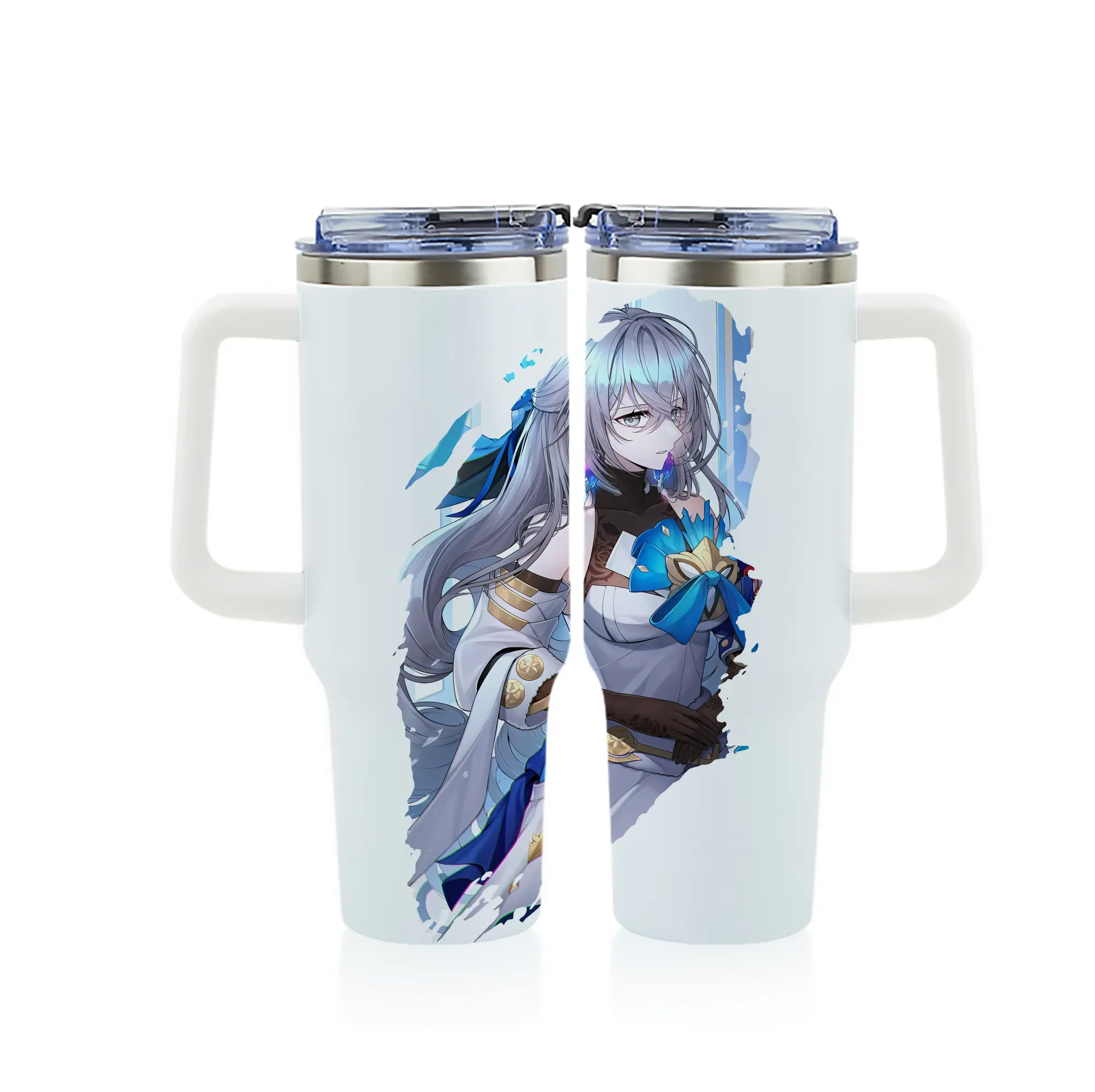 崩壊：スターレイル グッズ ブローニャ - 1200mL フルプリント車用タンブラー ・ 304ステンレス 内側 ・ 201ステンレス 外側 ・ 保温 保冷 ・ 通勤 ドライブ アウトドア用