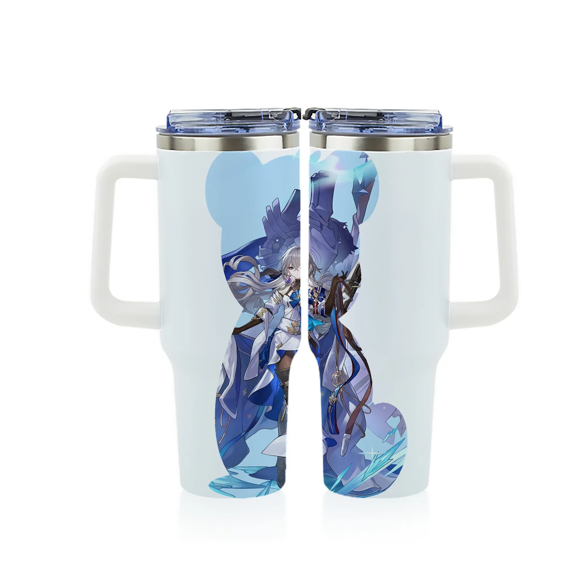 崩壊：スターレイル グッズ ブローニャ - 1200mL フルプリント車用タンブラー ・ 304ステンレス 内側 ・ 201ステンレス 外側 ・ 保温 保冷 ・ 通勤 ドライブ アウトドア用