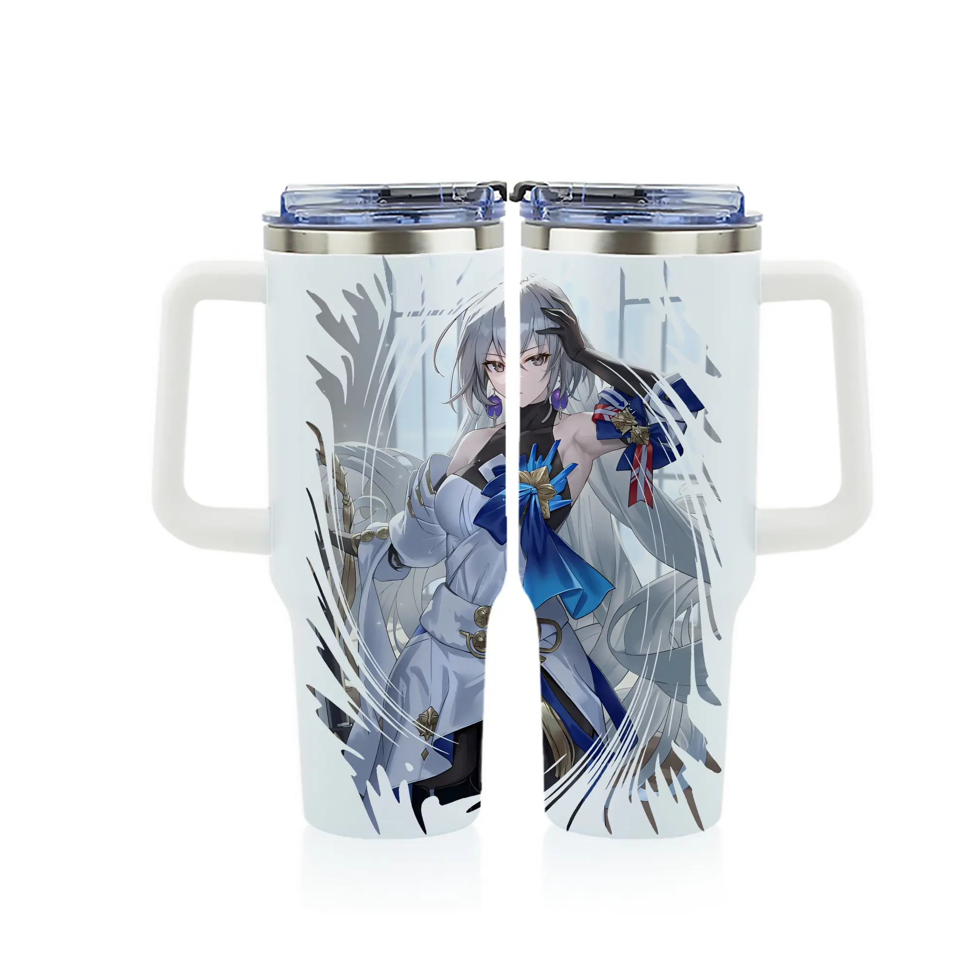 崩壊：スターレイル グッズ ブローニャ - 1200mL フルプリント車用タンブラー ・ 304ステンレス 内側 ・ 201ステンレス 外側 ・ 保温 保冷 ・ 通勤 ドライブ アウトドア用