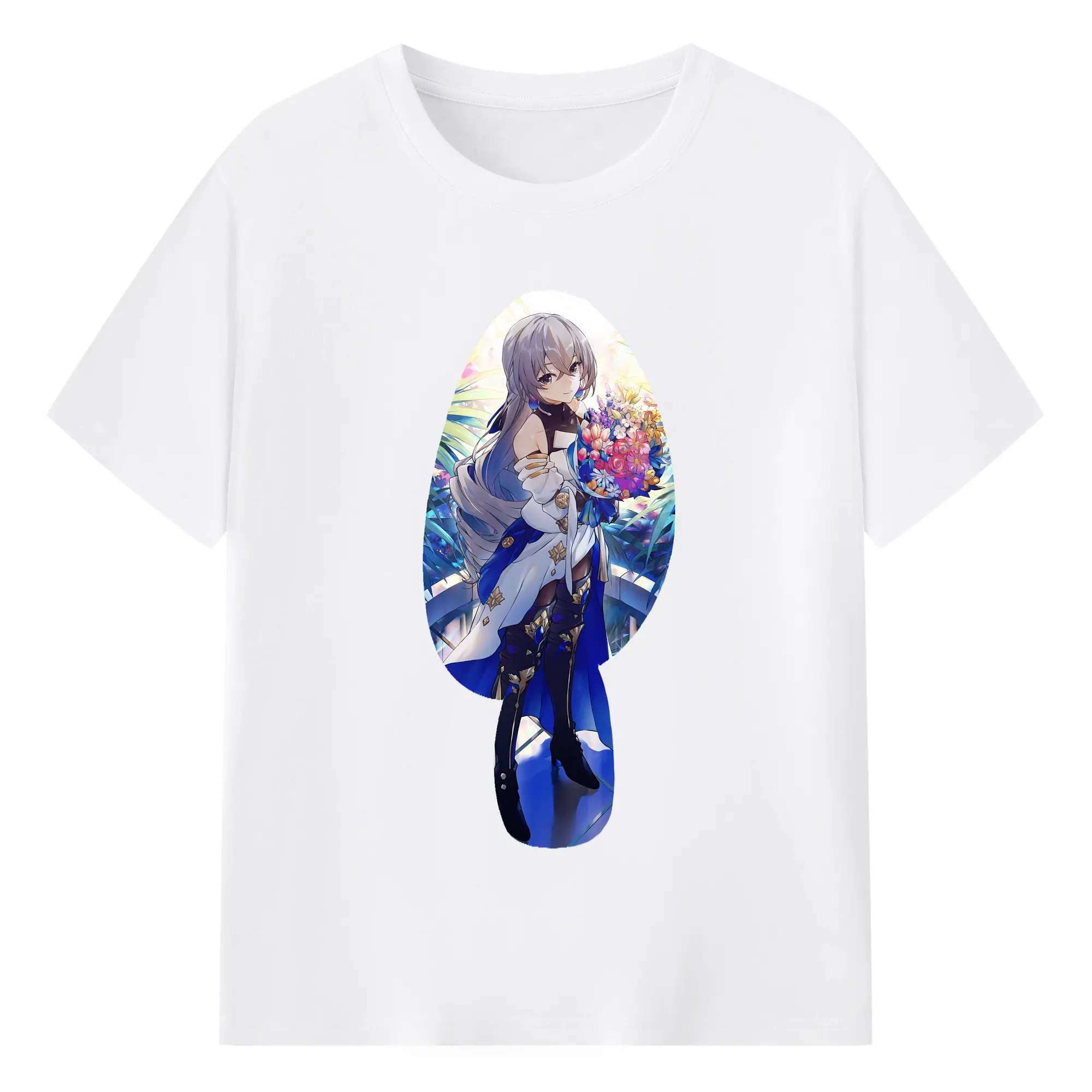 崩壊：スターレイル グッズ ブローニャ - 綿100％ 半袖Tシャツ ・ フロントプリント ・ 快適 通気性 ・ 日常使い 散歩 スポーツ用