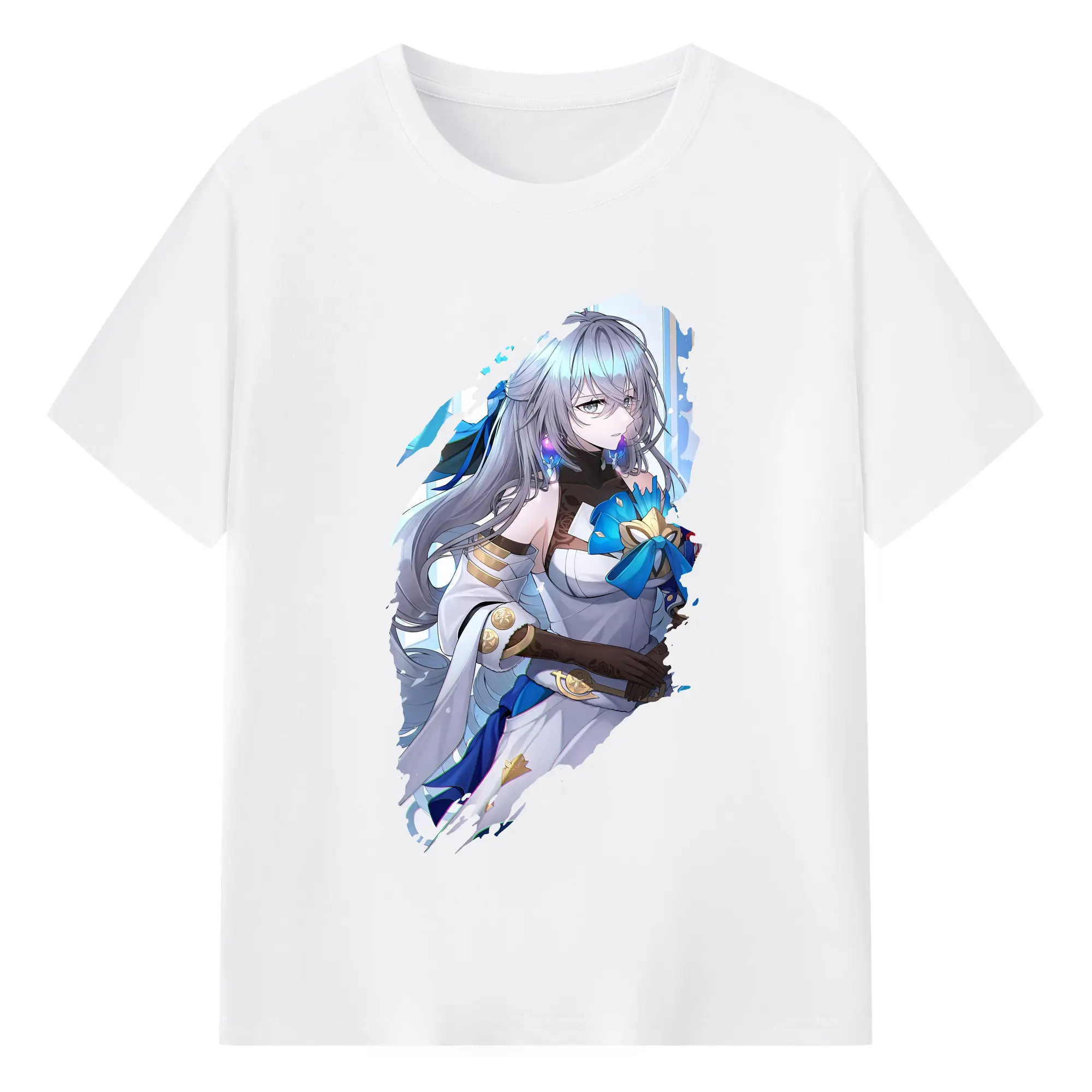 崩壊：スターレイル グッズ ブローニャ - 綿100％ 半袖Tシャツ ・ フロントプリント ・ 快適 通気性 ・ 日常使い 散歩 スポーツ用