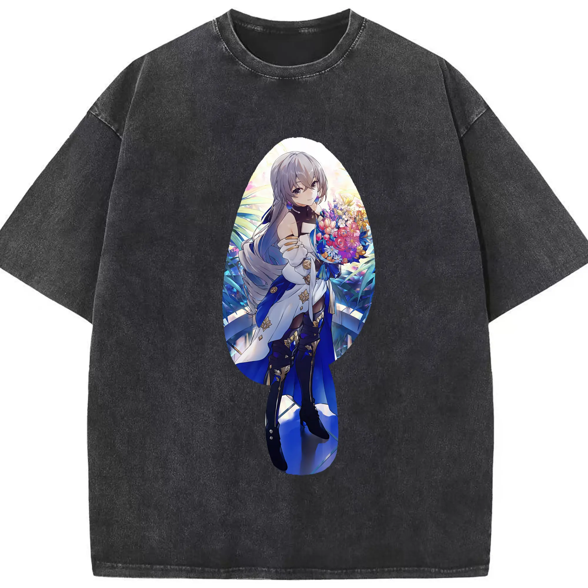 崩壊：スターレイル グッズ ブローニャ - 綿100％ ヴィンテージ風 半袖Tシャツ ・ フロントプリント ・ 柔らか肌触り ・ 通気性 快適 ・ スポーツ カジュアル 外出用