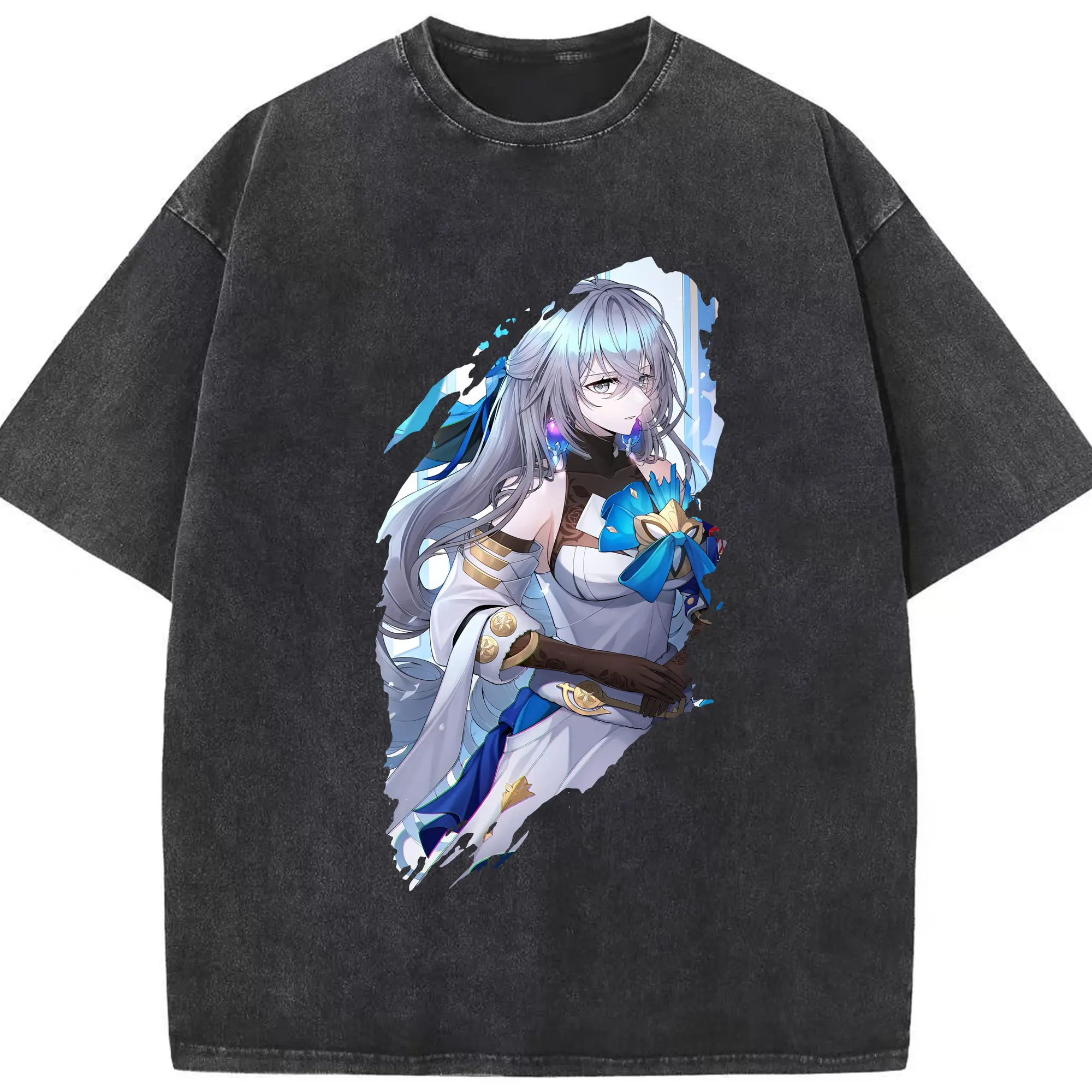 崩壊：スターレイル グッズ ブローニャ - 綿100％ ヴィンテージ風 半袖Tシャツ ・ フロントプリント ・ 柔らか肌触り ・ 通気性 快適 ・ スポーツ カジュアル 外出用