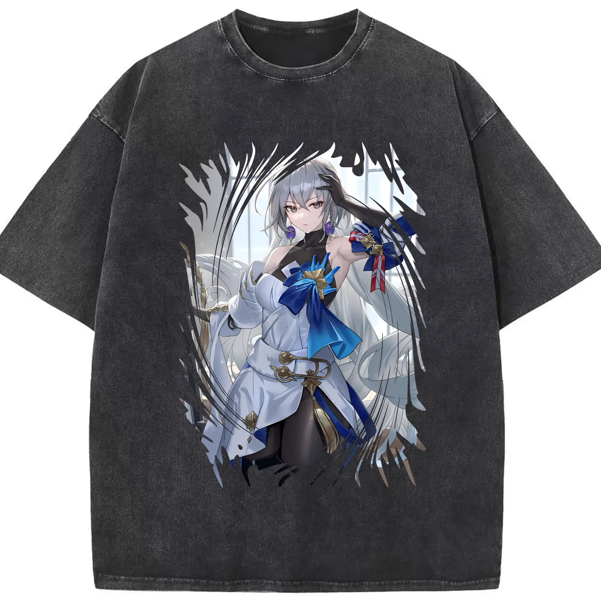 崩壊：スターレイル グッズ ブローニャ - 綿100％ ヴィンテージ風 半袖Tシャツ ・ フロントプリント ・ 柔らか肌触り ・ 通気性 快適 ・ スポーツ カジュアル 外出用