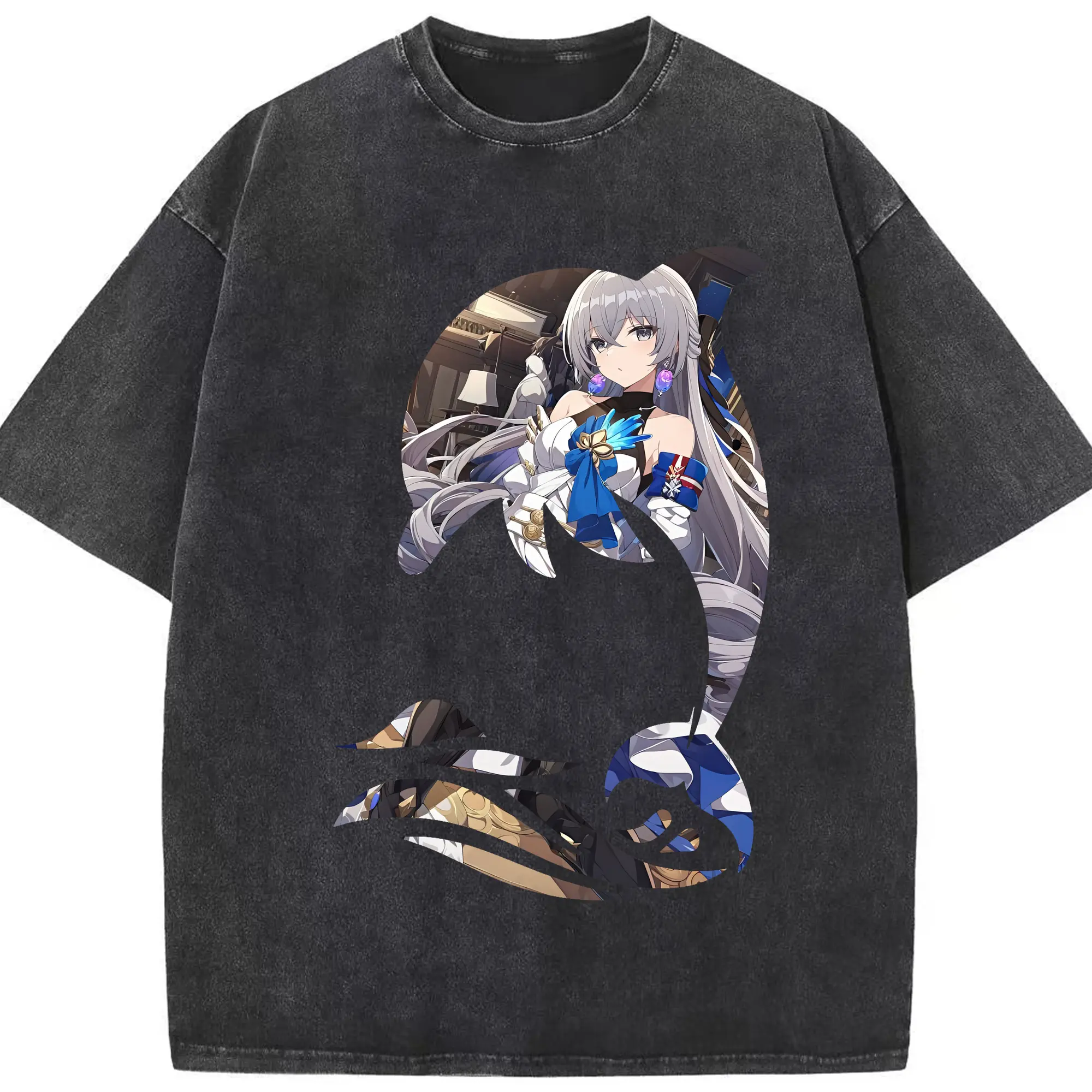 崩壊：スターレイル グッズ ブローニャ - 綿100％ ヴィンテージ風 半袖Tシャツ ・ フロントプリント ・ 柔らか肌触り ・ 通気性 快適 ・ スポーツ カジュアル 外出用