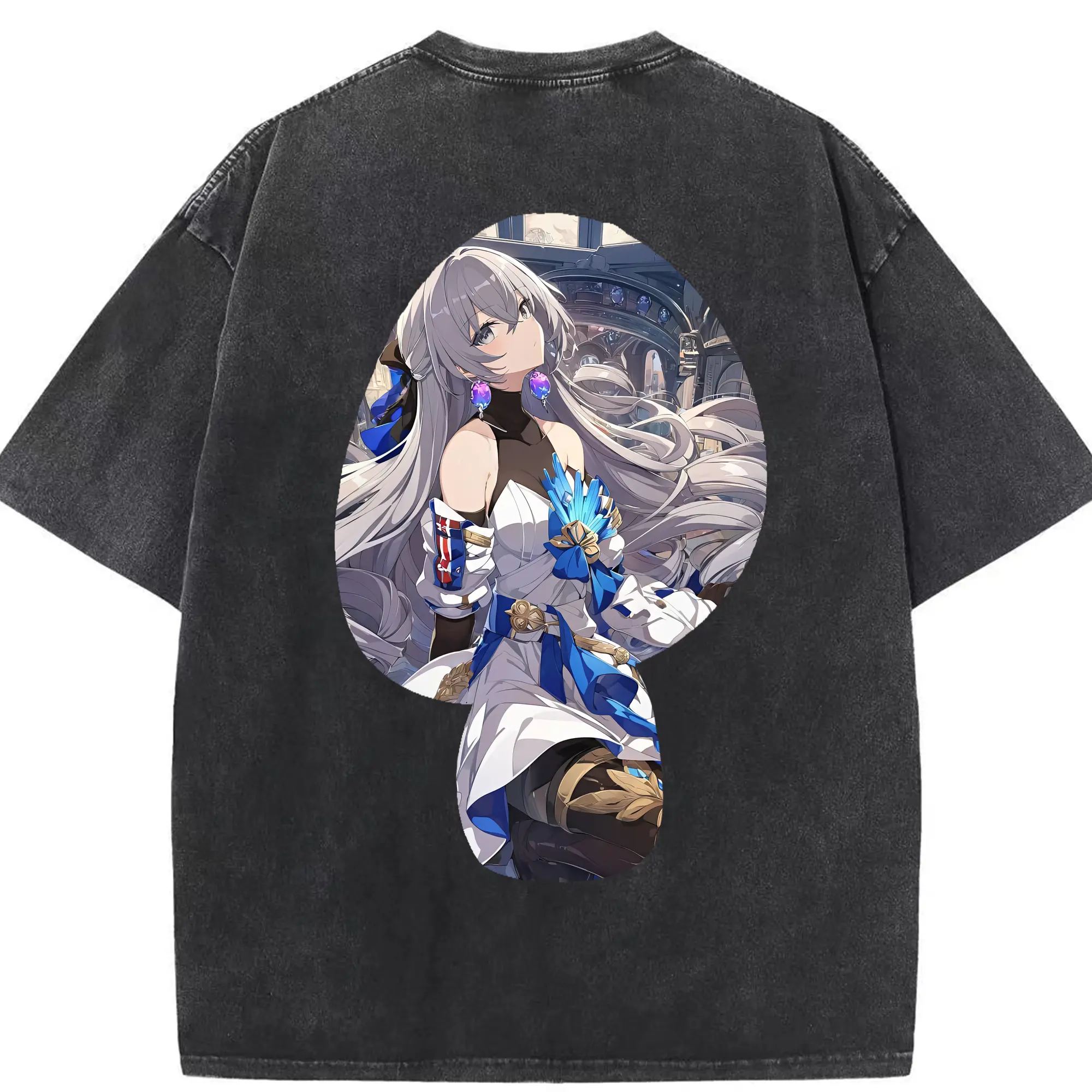 崩壊：スターレイル グッズ ブローニャ - 綿100％ ヴィンテージ風 半袖Tシャツ ・ 背面プリント ・ 柔らか肌触り ・ 通気性 快適 ・ スポーツ カジュアル 外出用