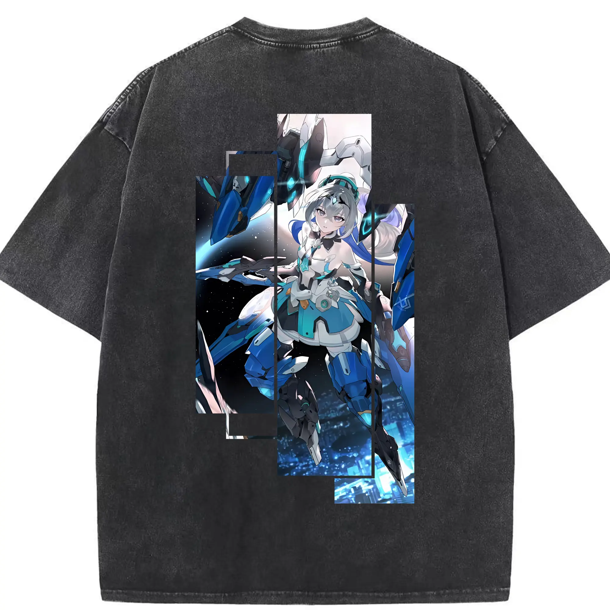 崩壊：スターレイル グッズ ブローニャ - 綿100％ ヴィンテージ風 半袖Tシャツ ・ 背面プリント ・ 柔らか肌触り ・ 通気性 快適 ・ スポーツ カジュアル 外出用