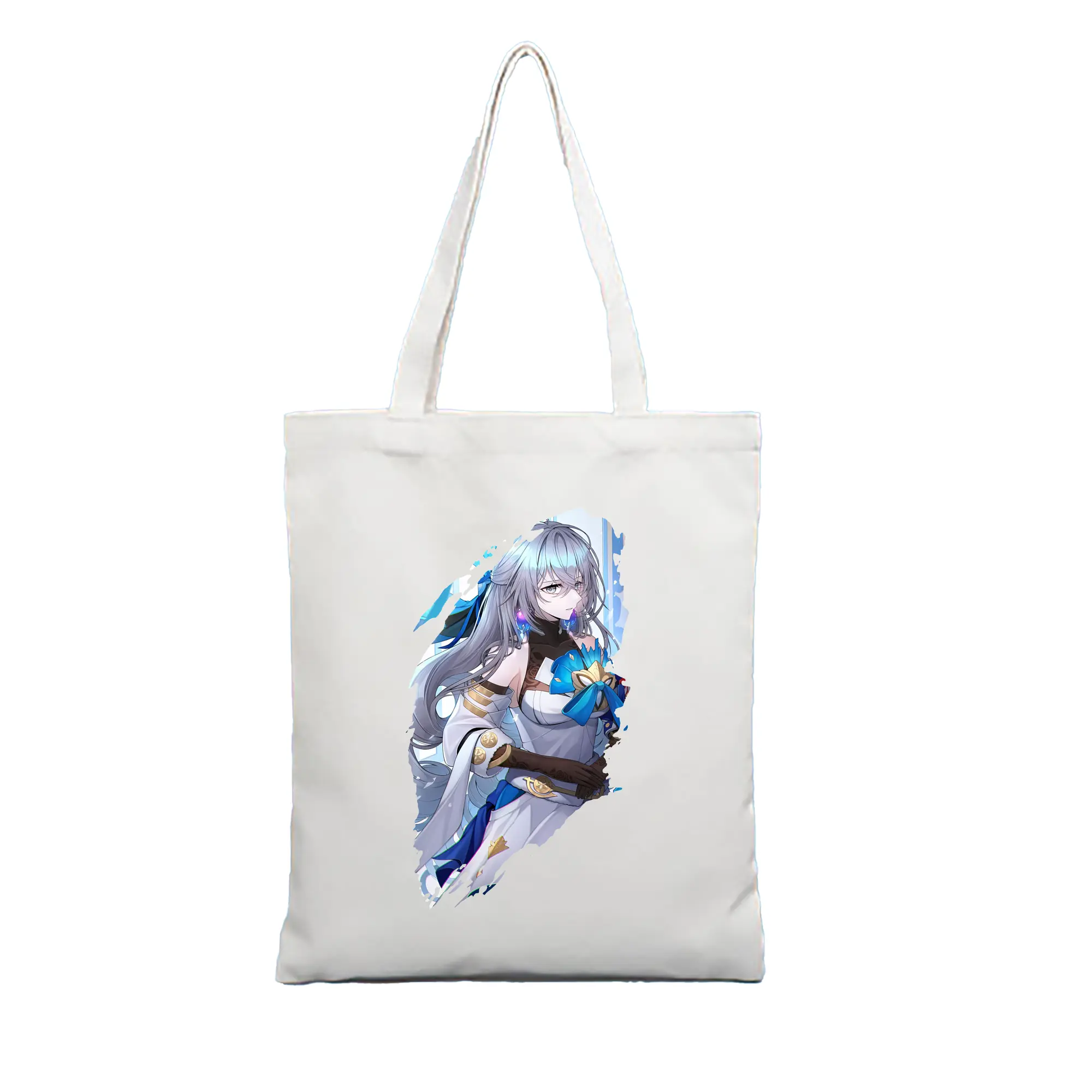 崩壊：スターレイル グッズ ブローニャ - 縦型キャンバス手提げバッグ（トートバッグ） ・ キャンバス素材 ・ ショッピング用 ・ 軽量 丈夫 お手入れ簡単