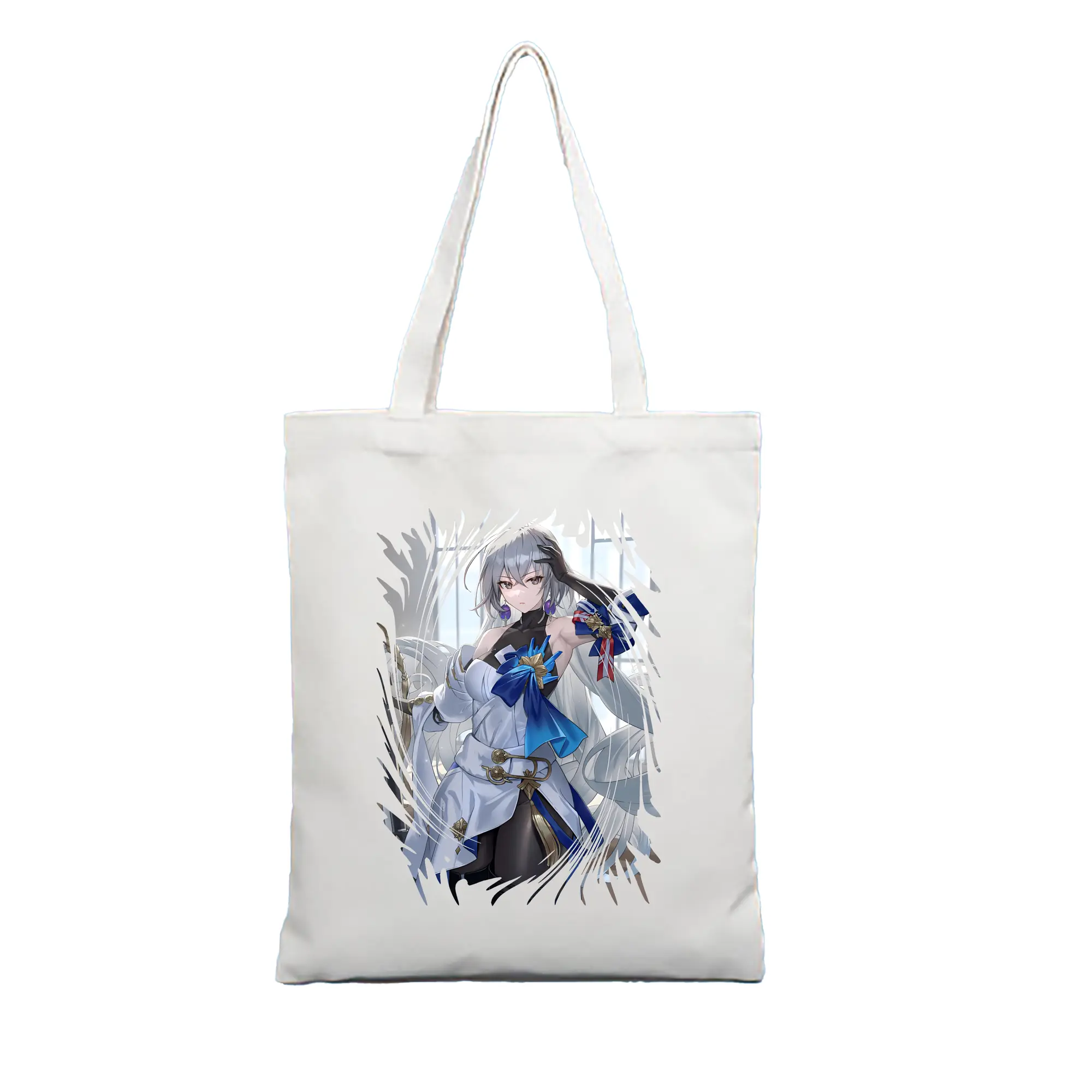 崩壊：スターレイル グッズ ブローニャ - 縦型キャンバス手提げバッグ（トートバッグ） ・ キャンバス素材 ・ ショッピング用 ・ 軽量 丈夫 お手入れ簡単