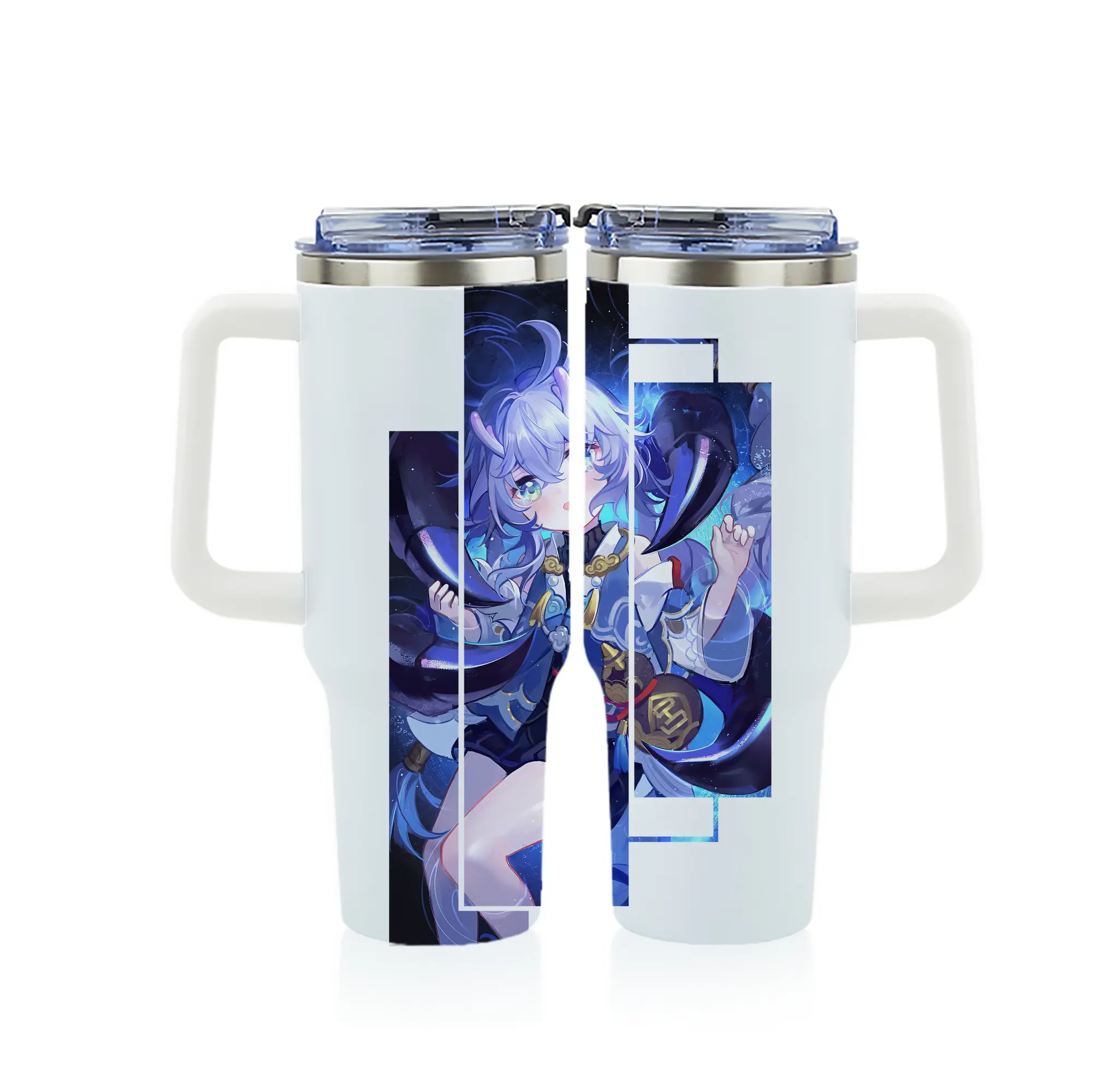 崩壊：スターレイル グッズ 白露 - 1200mL フルプリント車用タンブラー ・ 304ステンレス 内側 ・ 201ステンレス 外側 ・ 保温 保冷 ・ 通勤 ドライブ アウトドア用