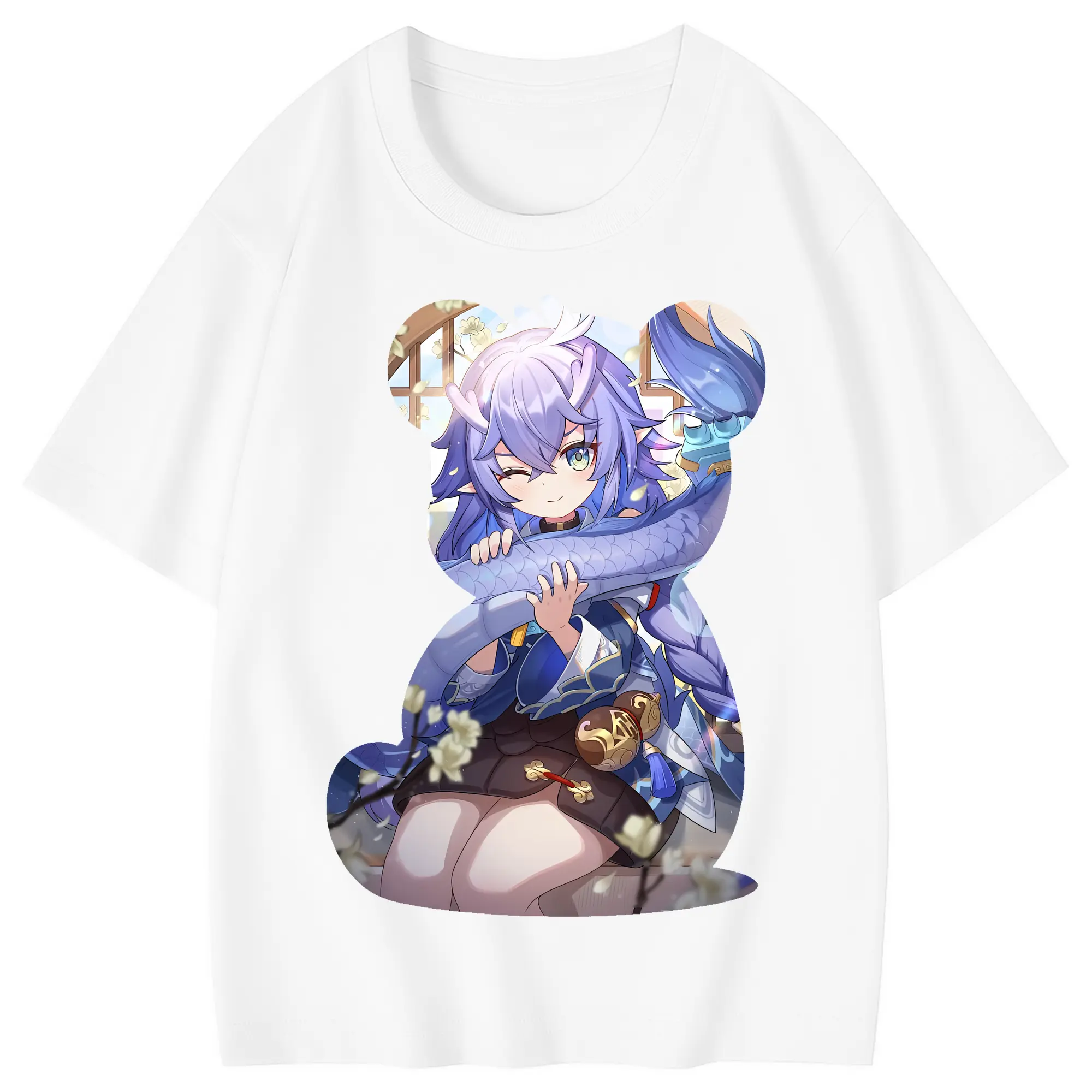 崩壊：スターレイル グッズ 白露 - 綿100％ キッズTシャツ ・ フロントプリント ・ 快適 通気性 ・ スポーツ カジュアル 散歩用