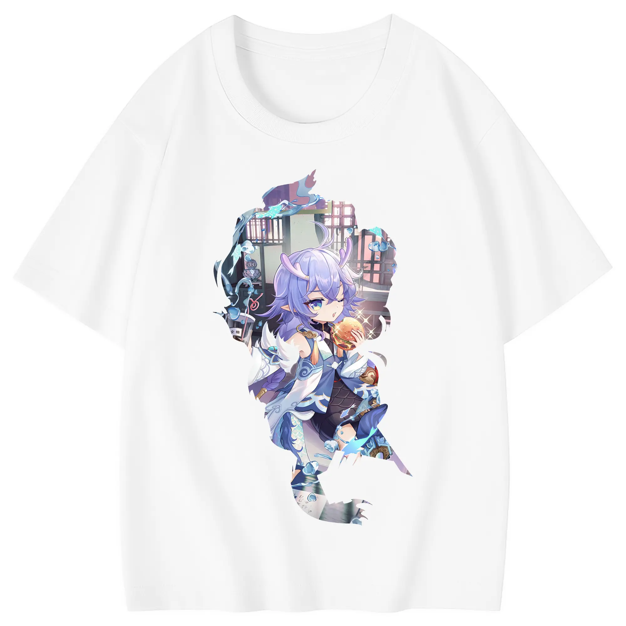 崩壊：スターレイル グッズ 白露 - 綿100％ キッズTシャツ ・ フロントプリント ・ 快適 通気性 ・ スポーツ カジュアル 散歩用