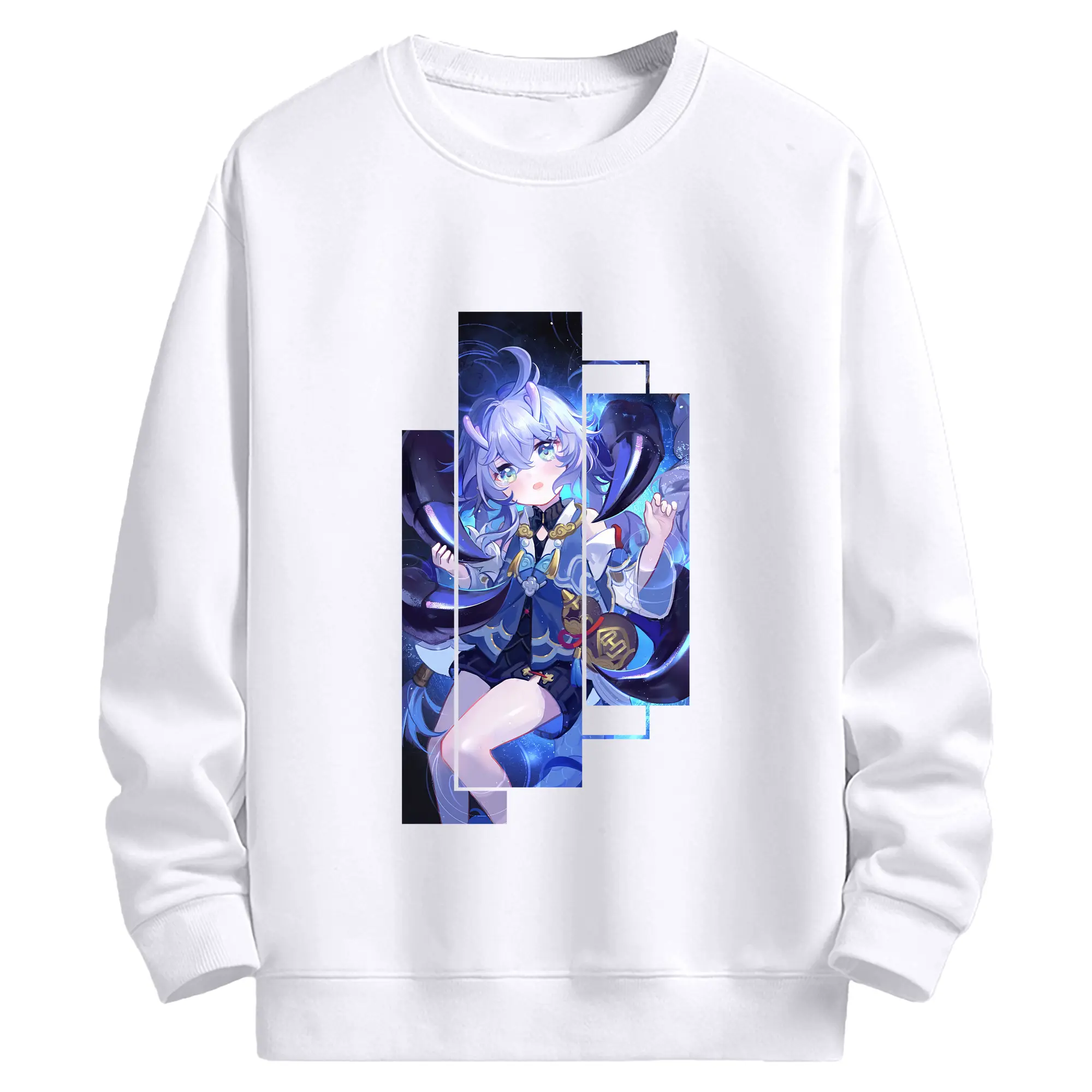 崩壊：スターレイル グッズ 白露 - 高品質 クルーネック スウェット ・ コットン59％ ポリエステル41％ ・ ユニセックス 長袖 トレーナー ・ カジュアル デイリー スポーツ 散歩用